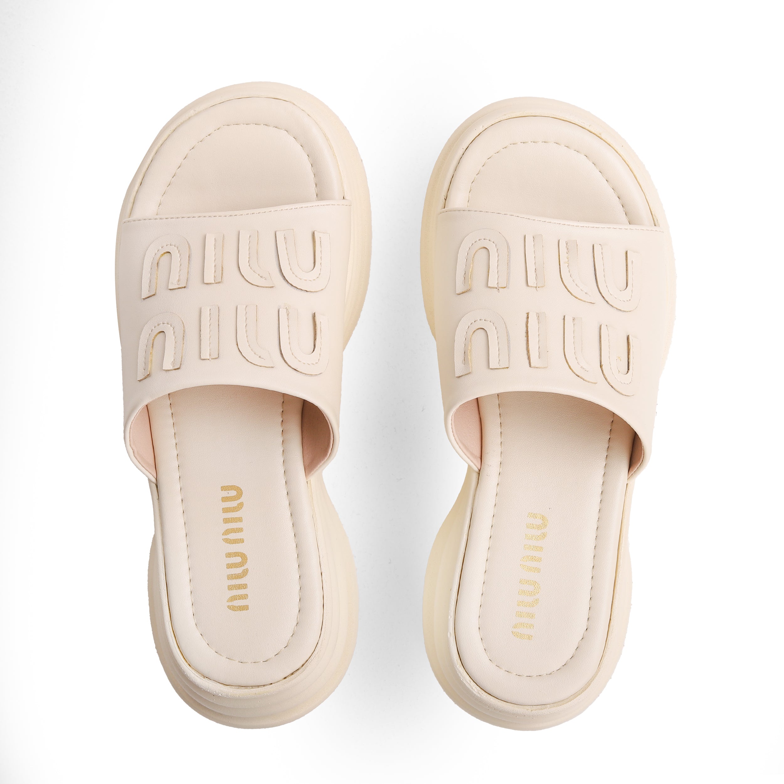 Crestina MIU MIU Slide in Beige