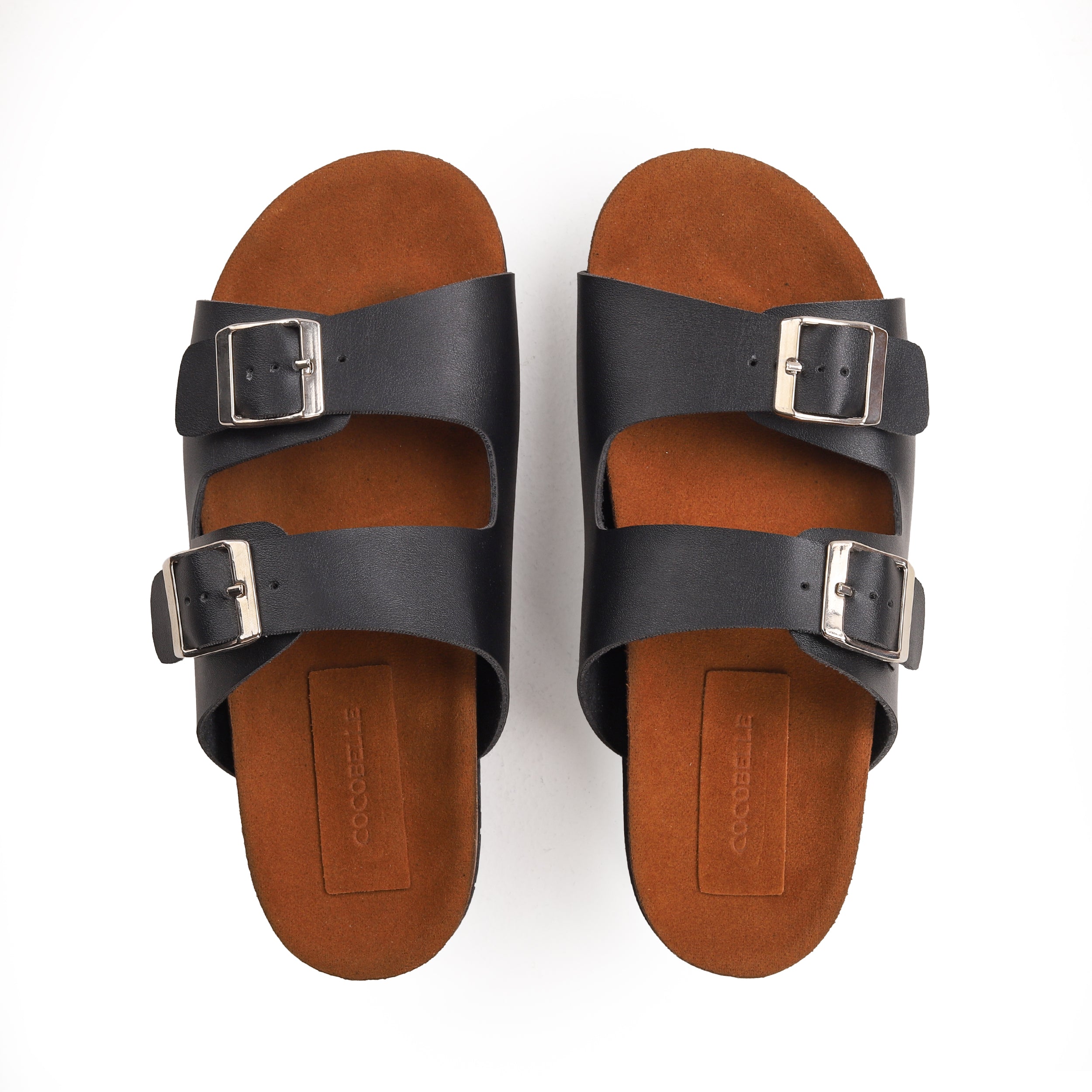 Cocobelle Straps Slide Genuine Leather Black