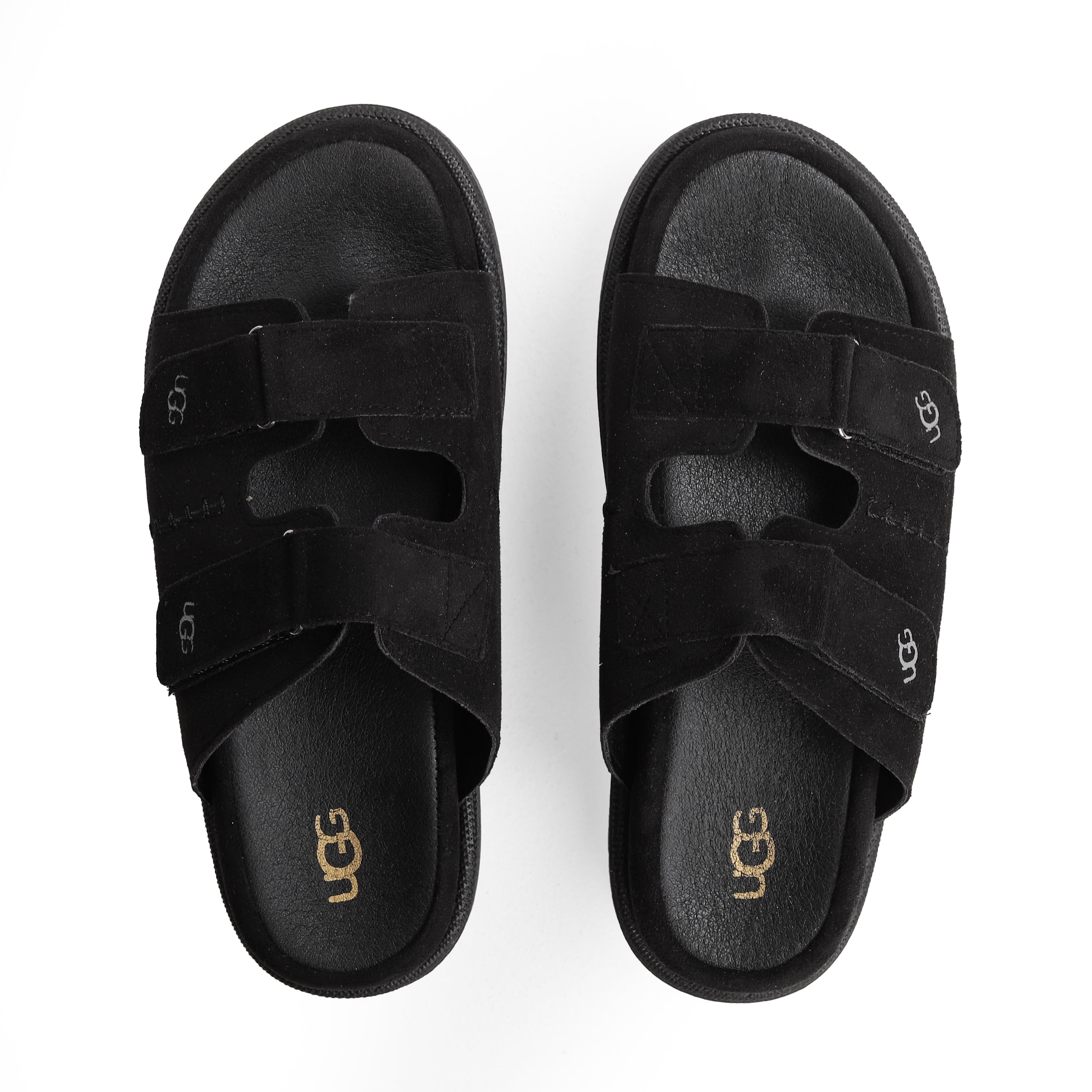 Crestina UGS Strap Slide Suede Leather Black