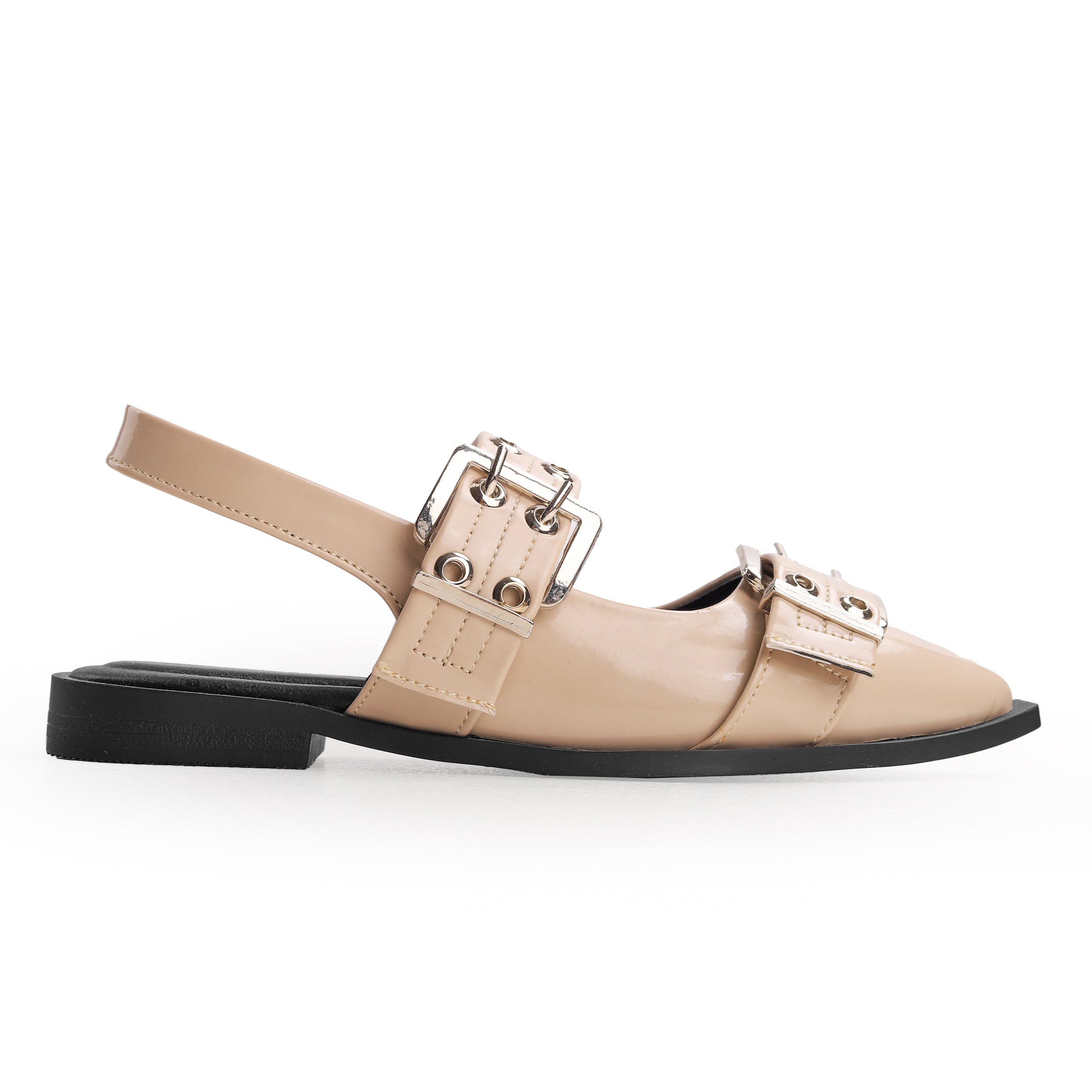 Crestina-O Slingback flats in Beige Plaid