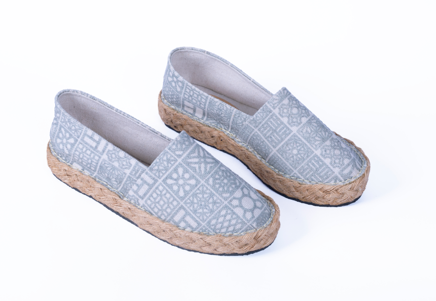 Raffia Shoes From Just Collection Grey