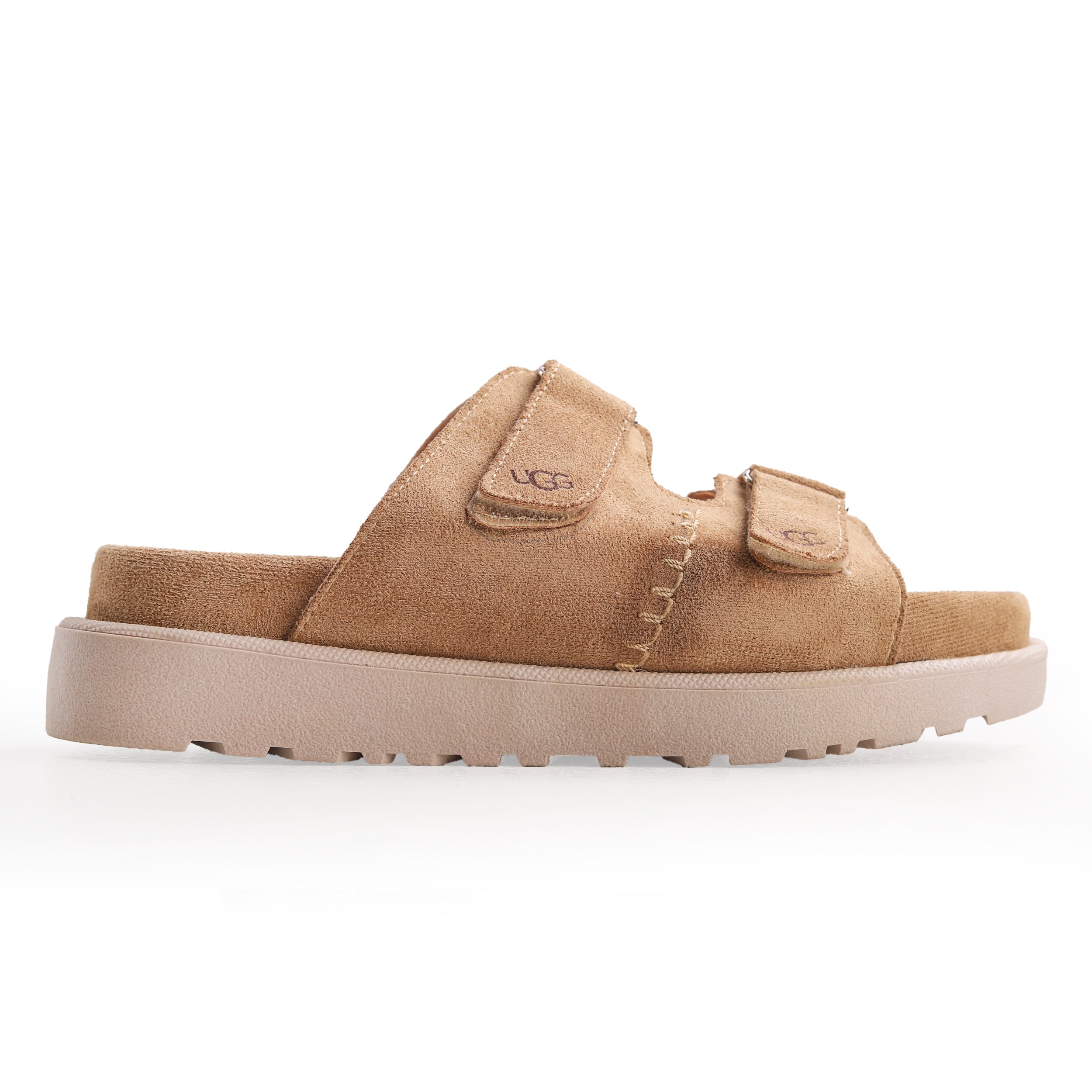 Crestina UGS Strap Slide Suede Leather Beige