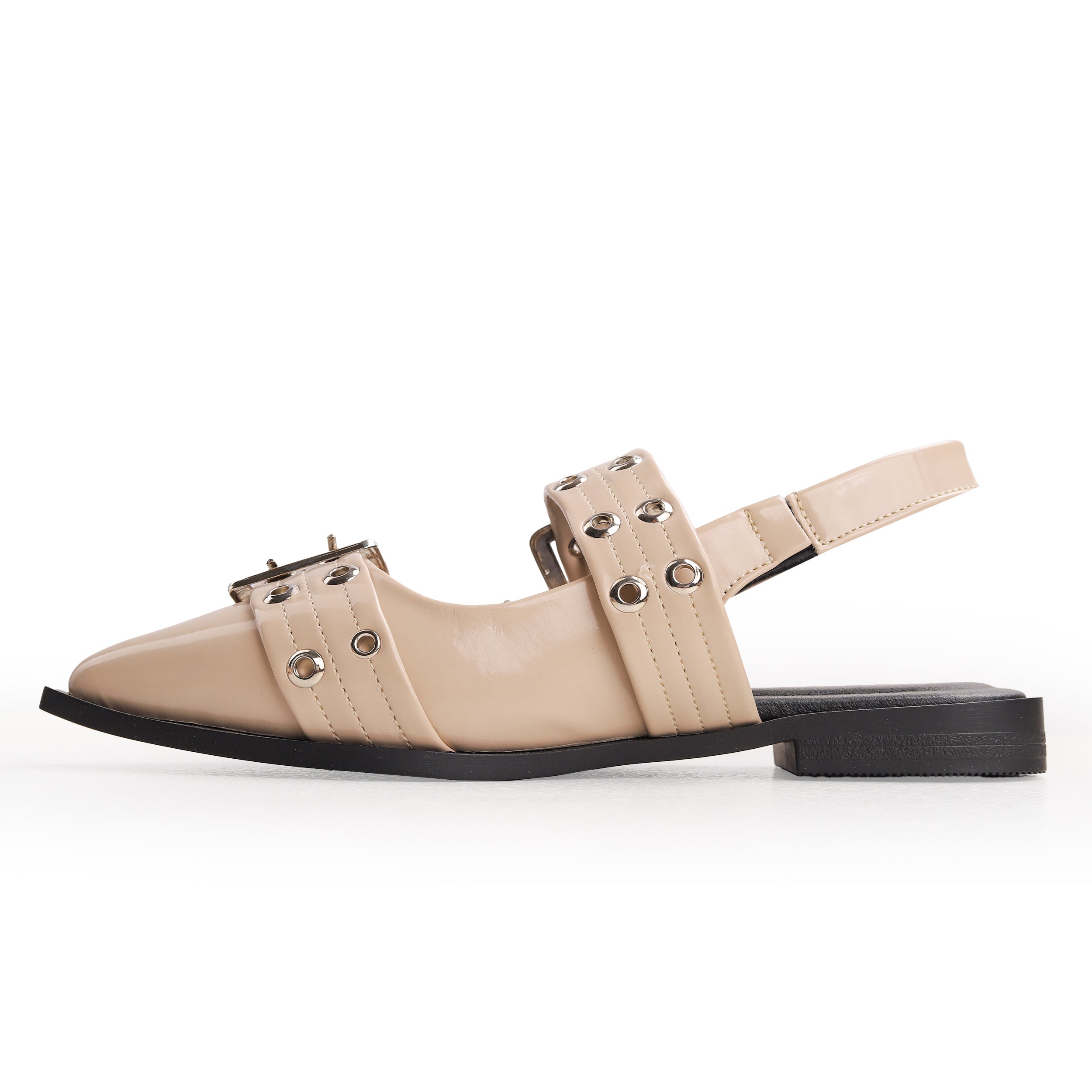 Crestina-O Slingback flats in Beige Plaid