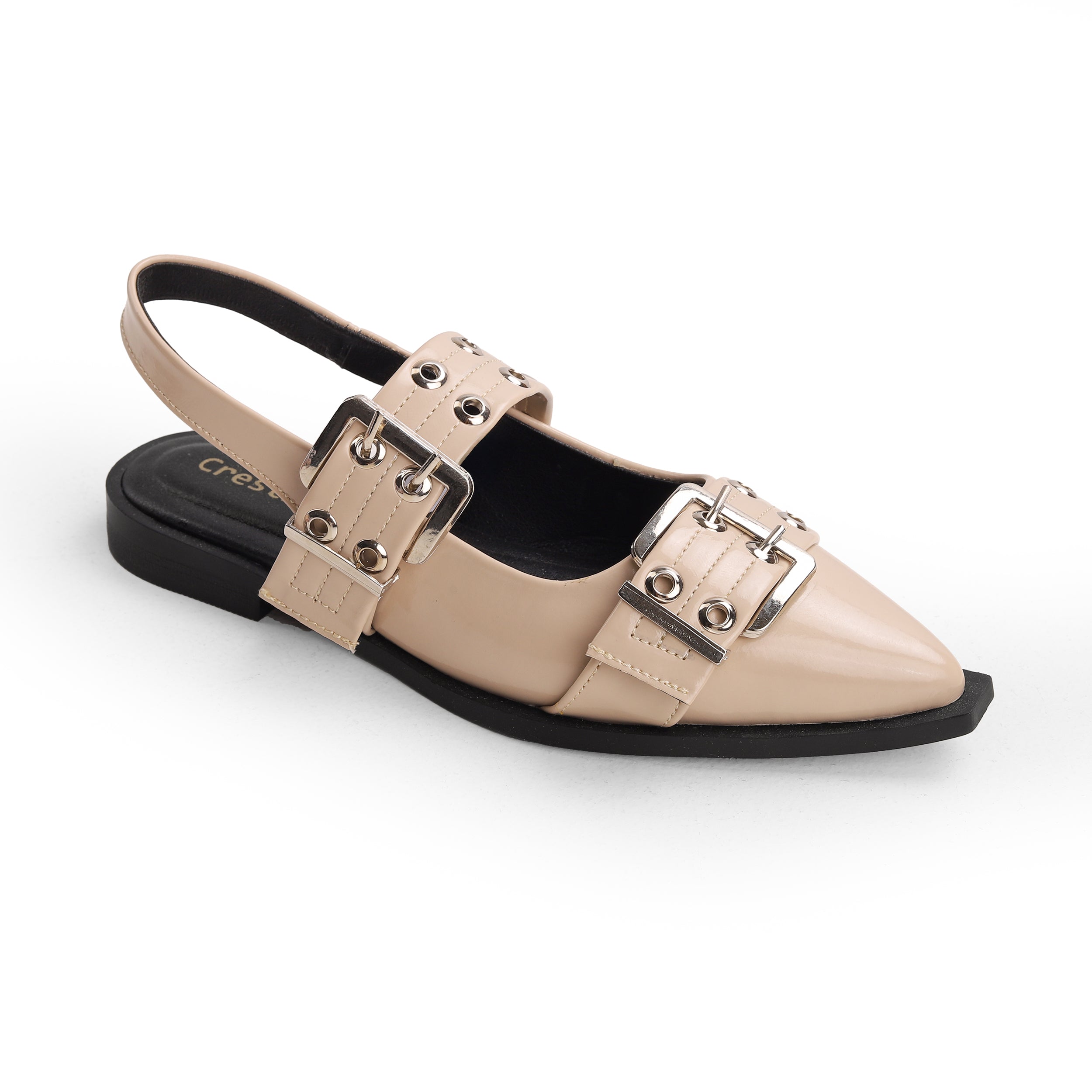 Crestina-O Slingback flats in Beige Plaid