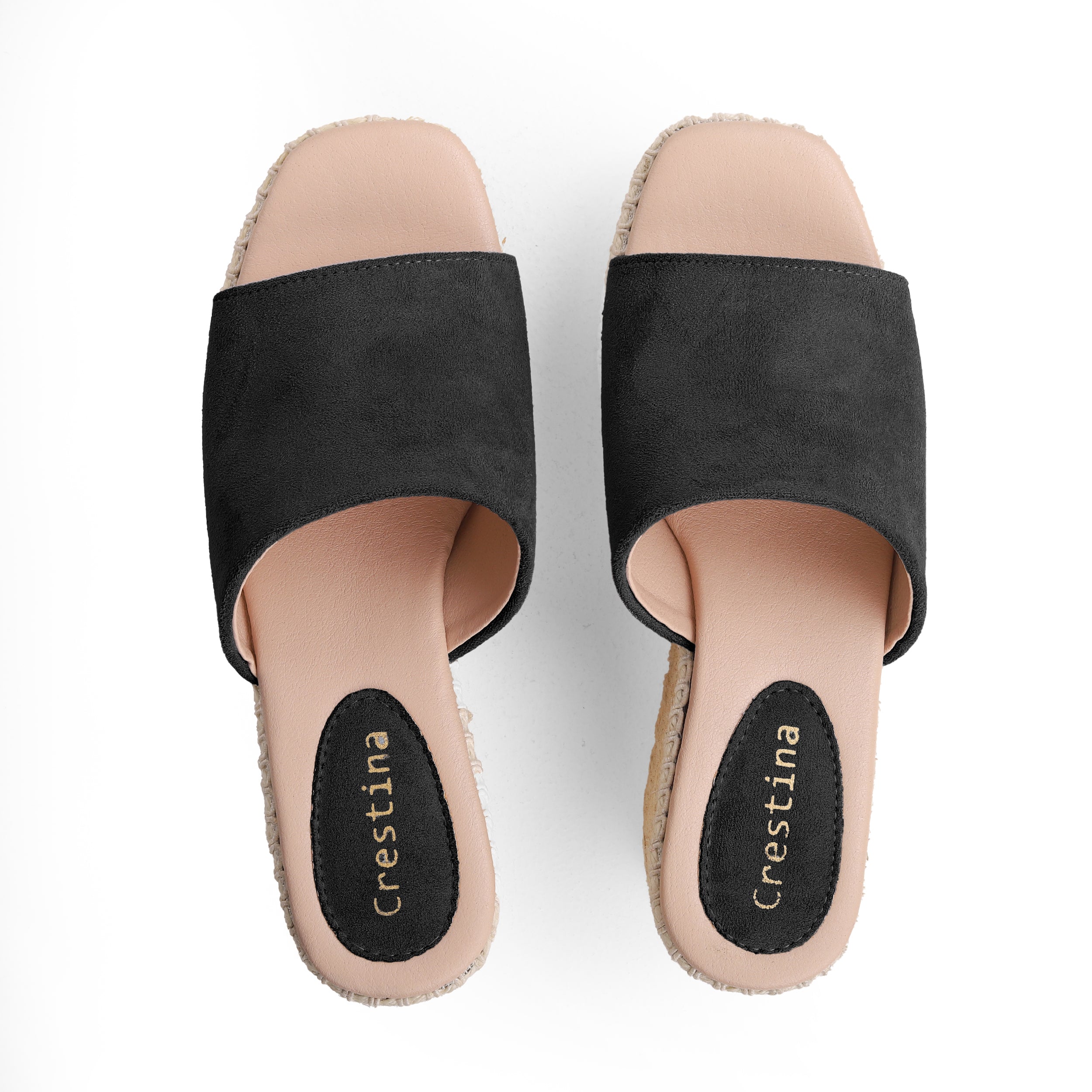 Crestina Raffia Heels 502 Black