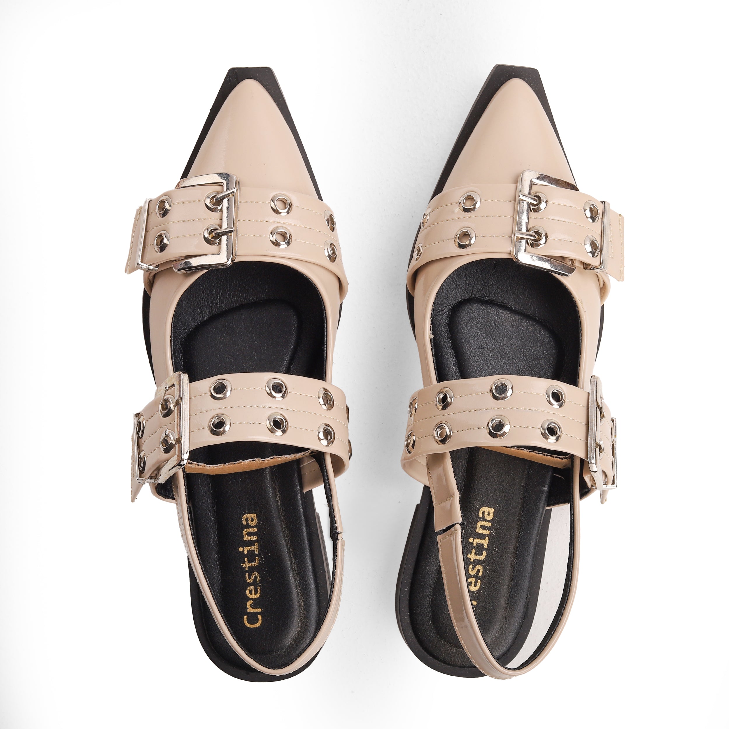 Crestina-O Slingback flats in Beige Plaid