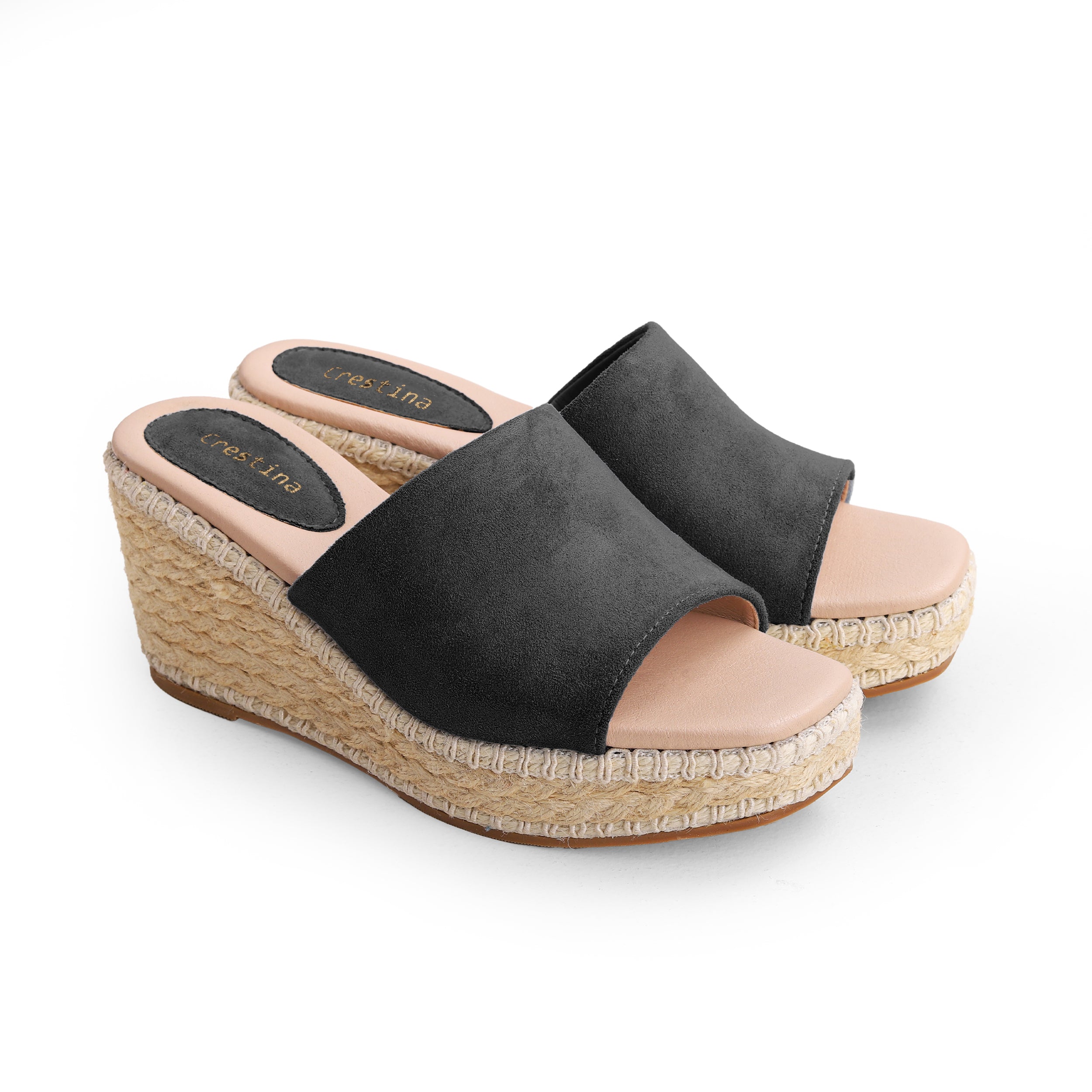 Crestina Raffia Heels 502 Black