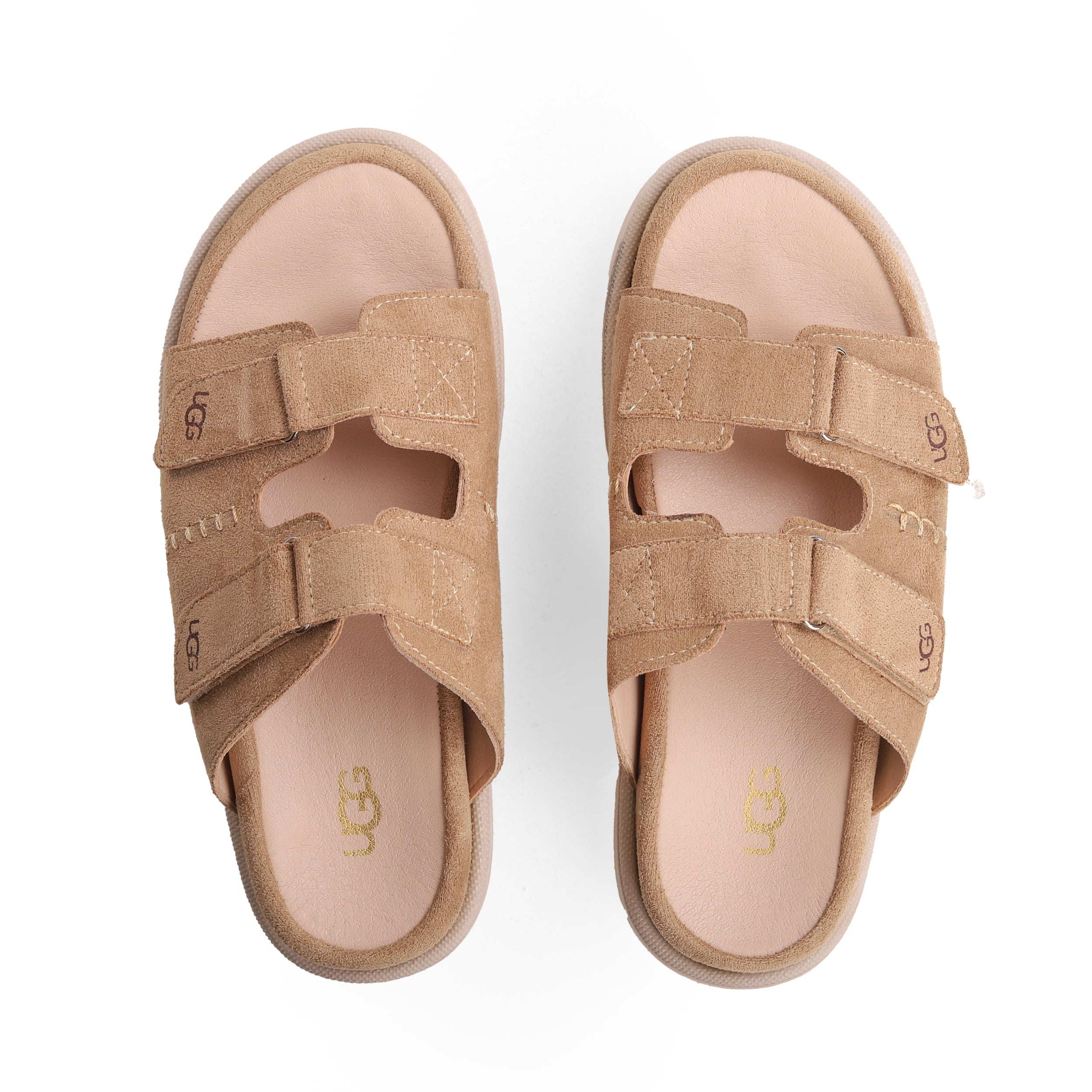 Crestina UGS Strap Slide Suede Leather Beige