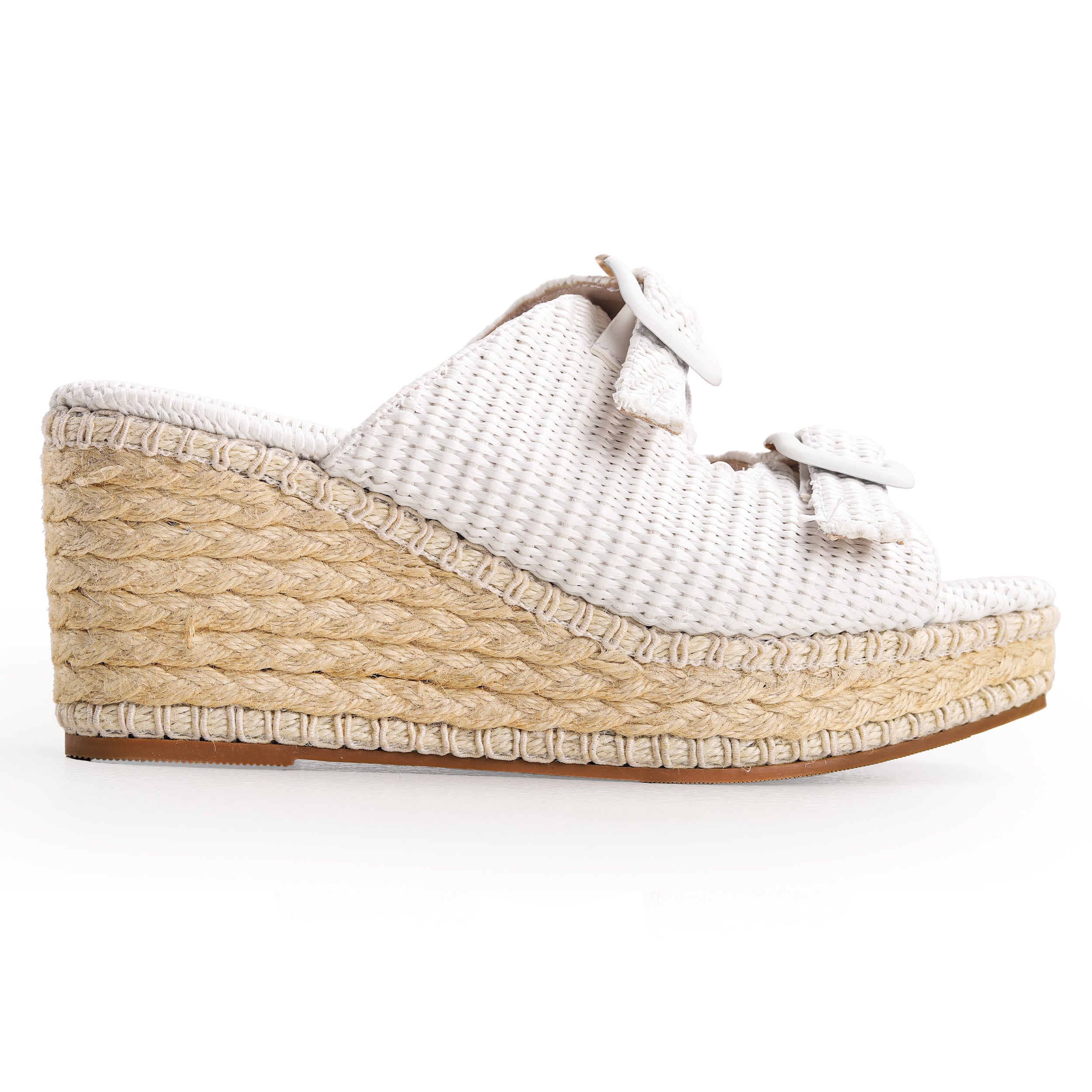 Crestina Raffia Heels White