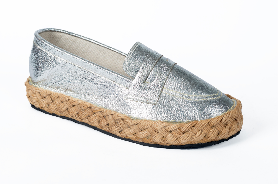 Raffia Shoes From Just Collection Silver