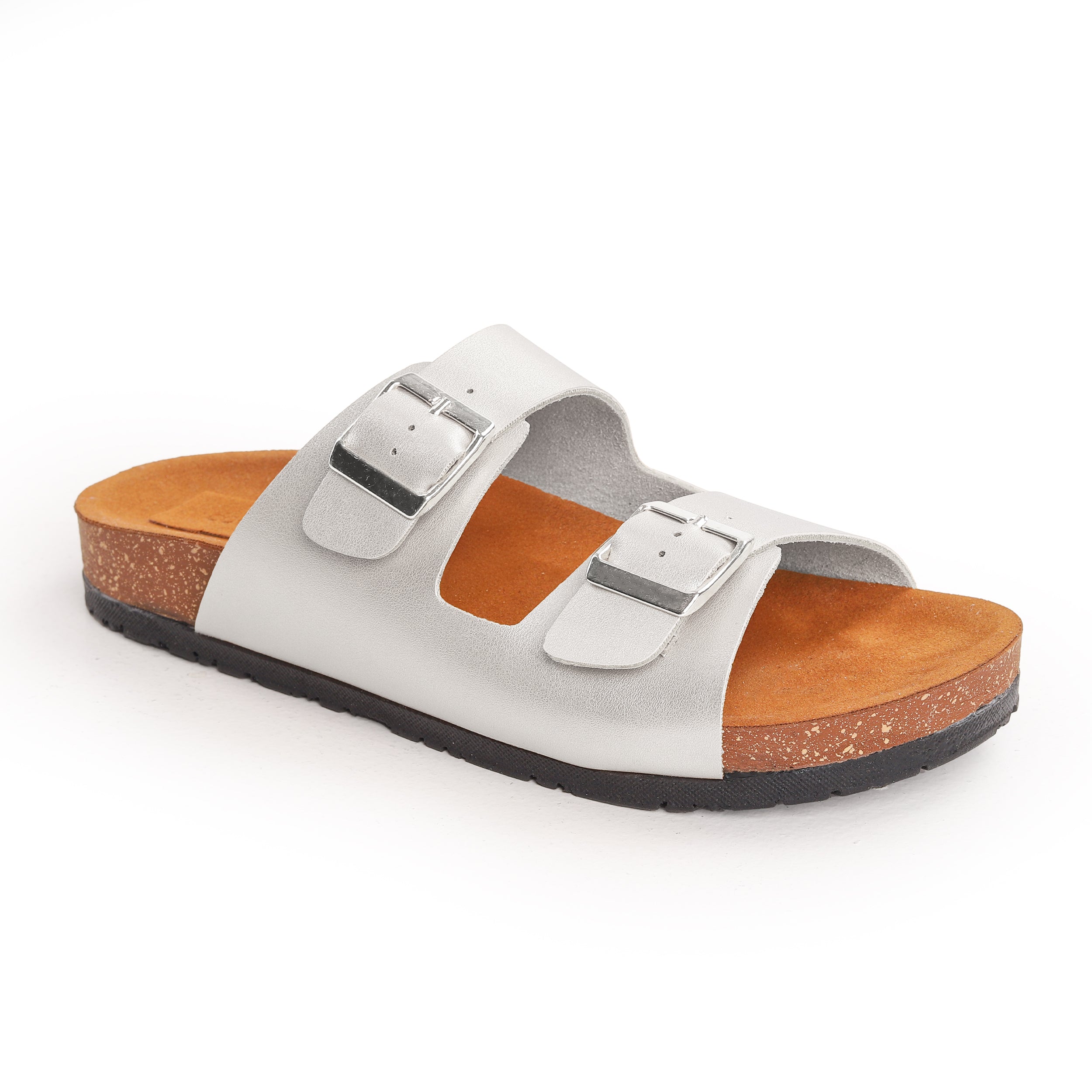 Cocobelle Straps Slide Genuine Leather Silver
