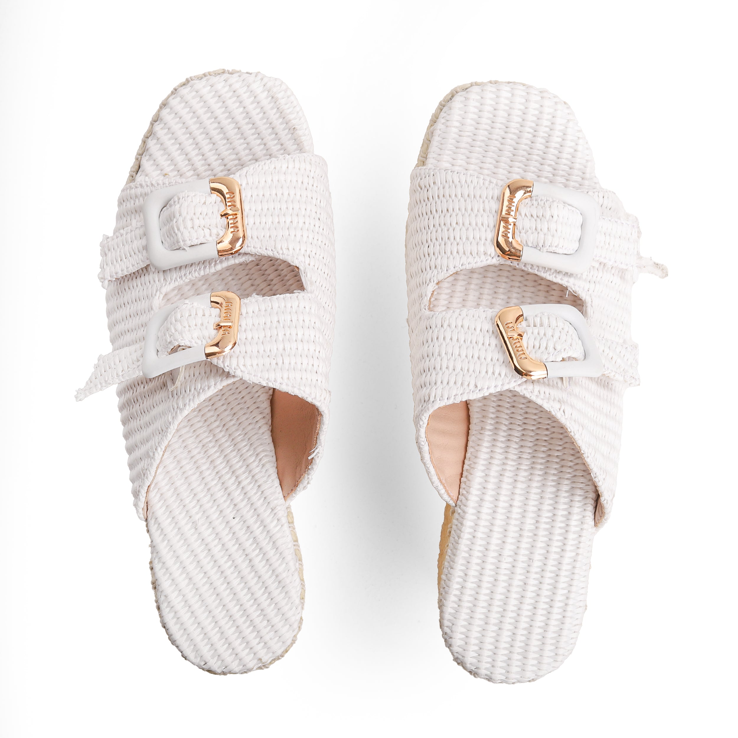 Crestina Raffia Heels White
