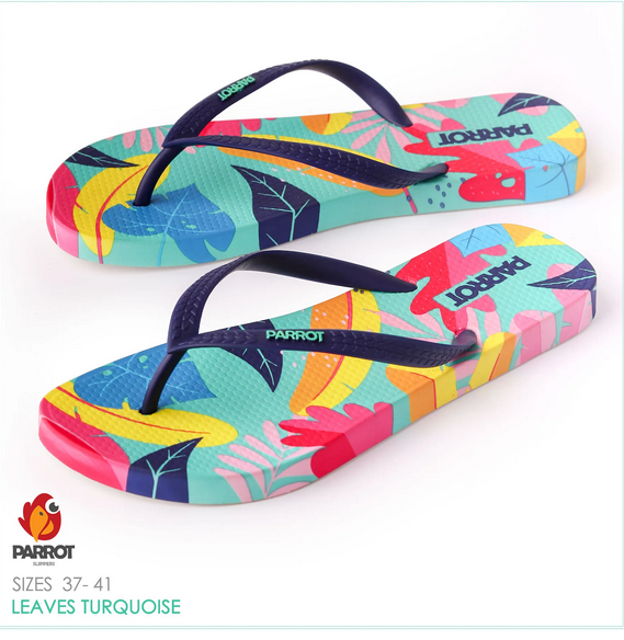 Leaves Turquoise Slipper