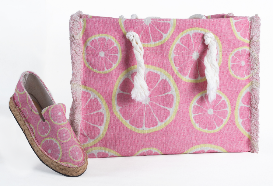 Raffia Shoes From Just Collection pink