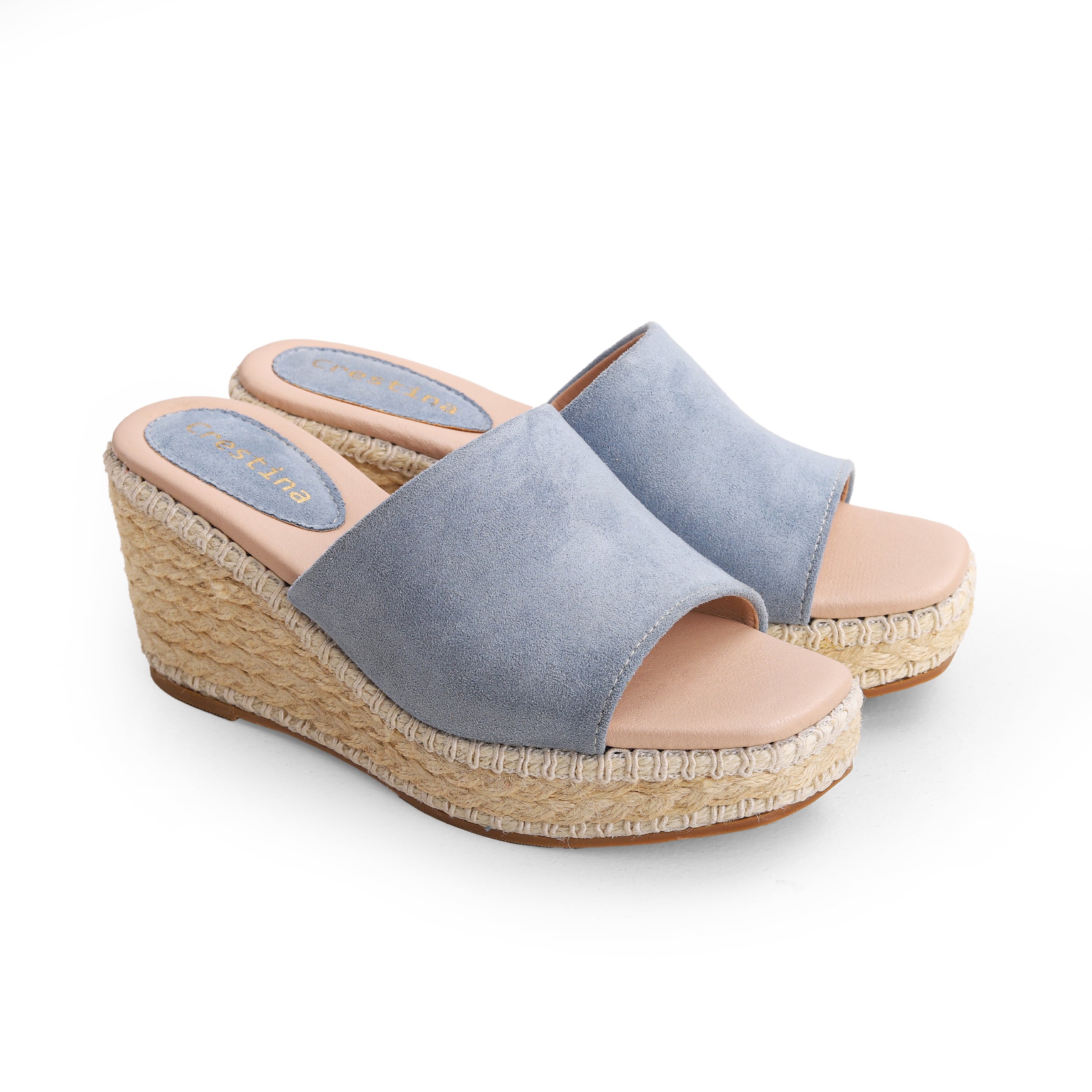 Crestina Raffia Heels 502 Blue