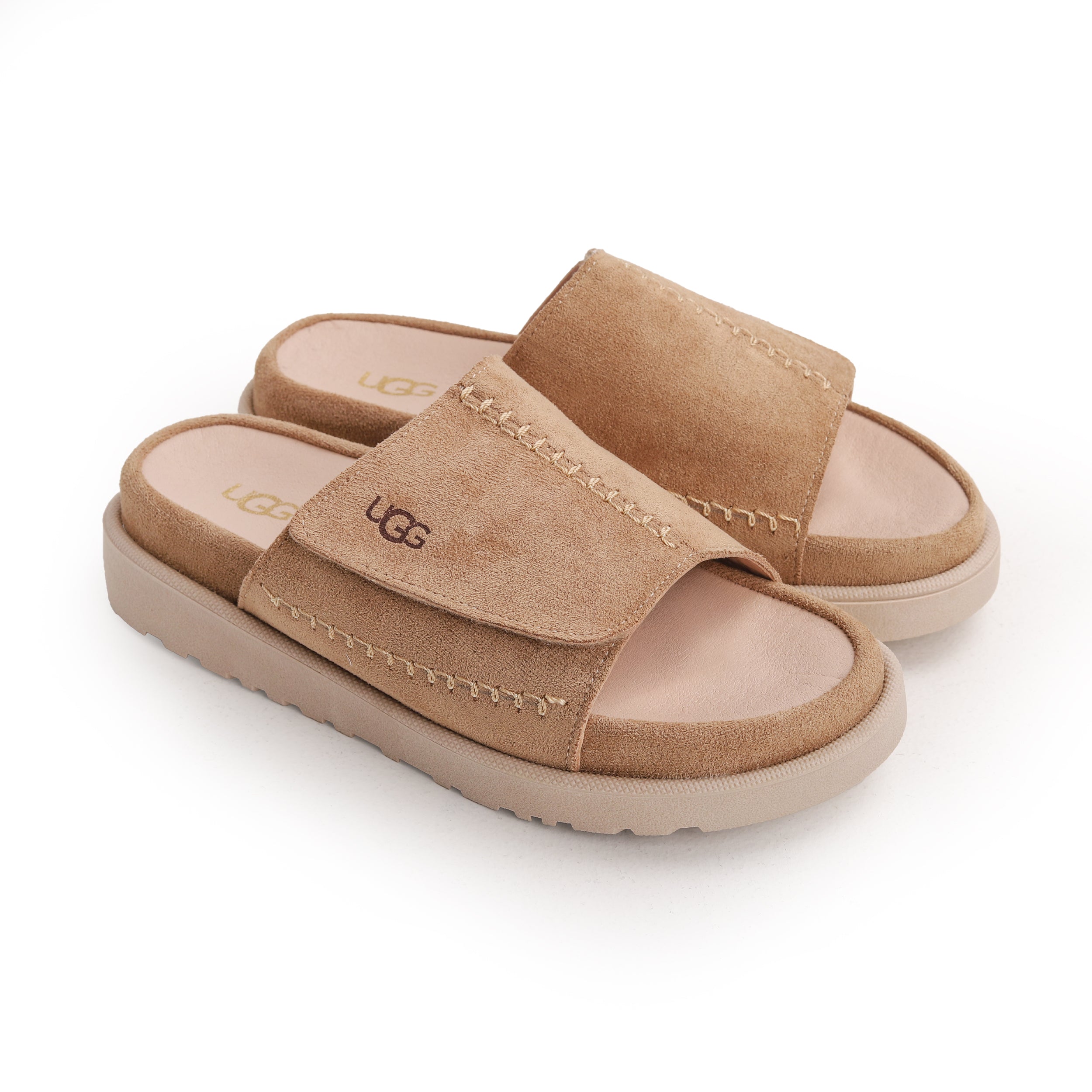 Crestina UGS Slide Suede Leather Beige
