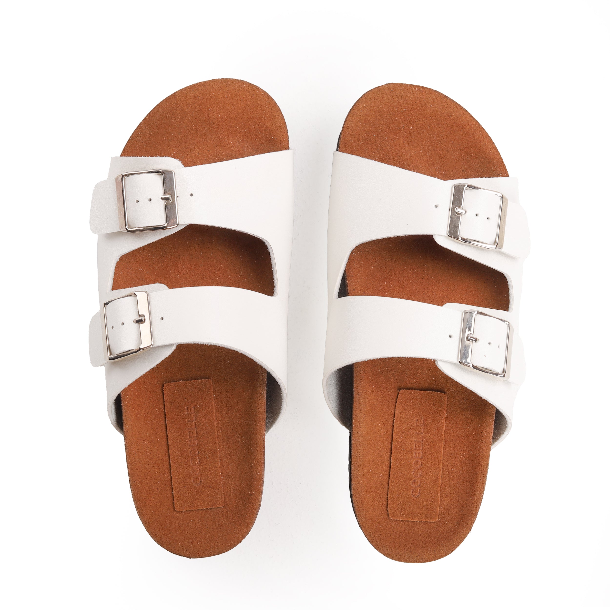 Cocobelle Straps Slide Genuine Leather White