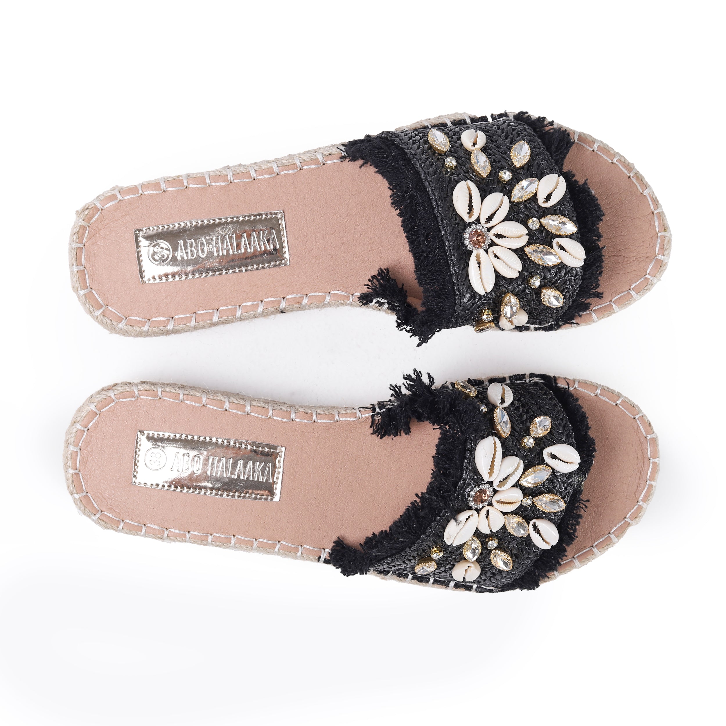 Colored Raffia Slipper For Women -119-