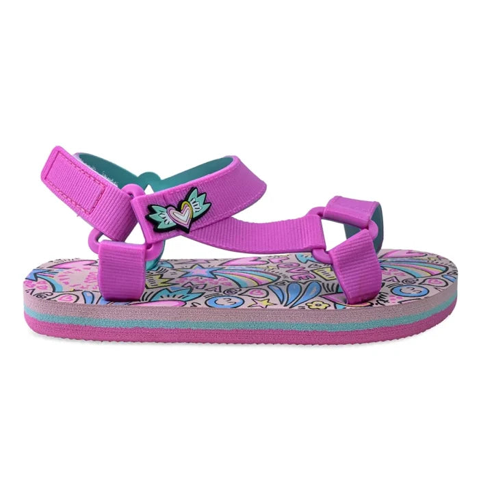 Sling Sandal Big Girl Hearts & Rainbows