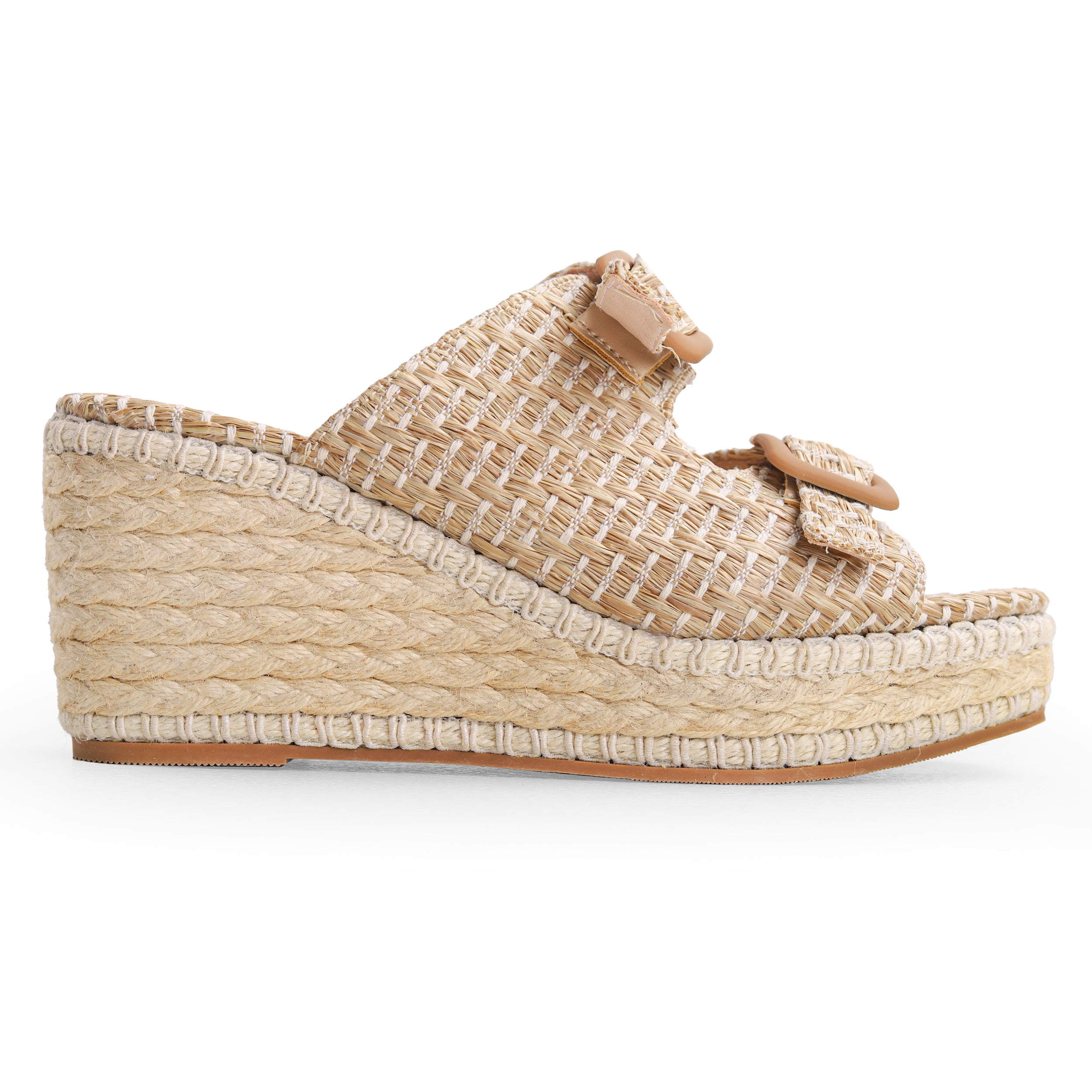 Crestina Raffia Heels Beige