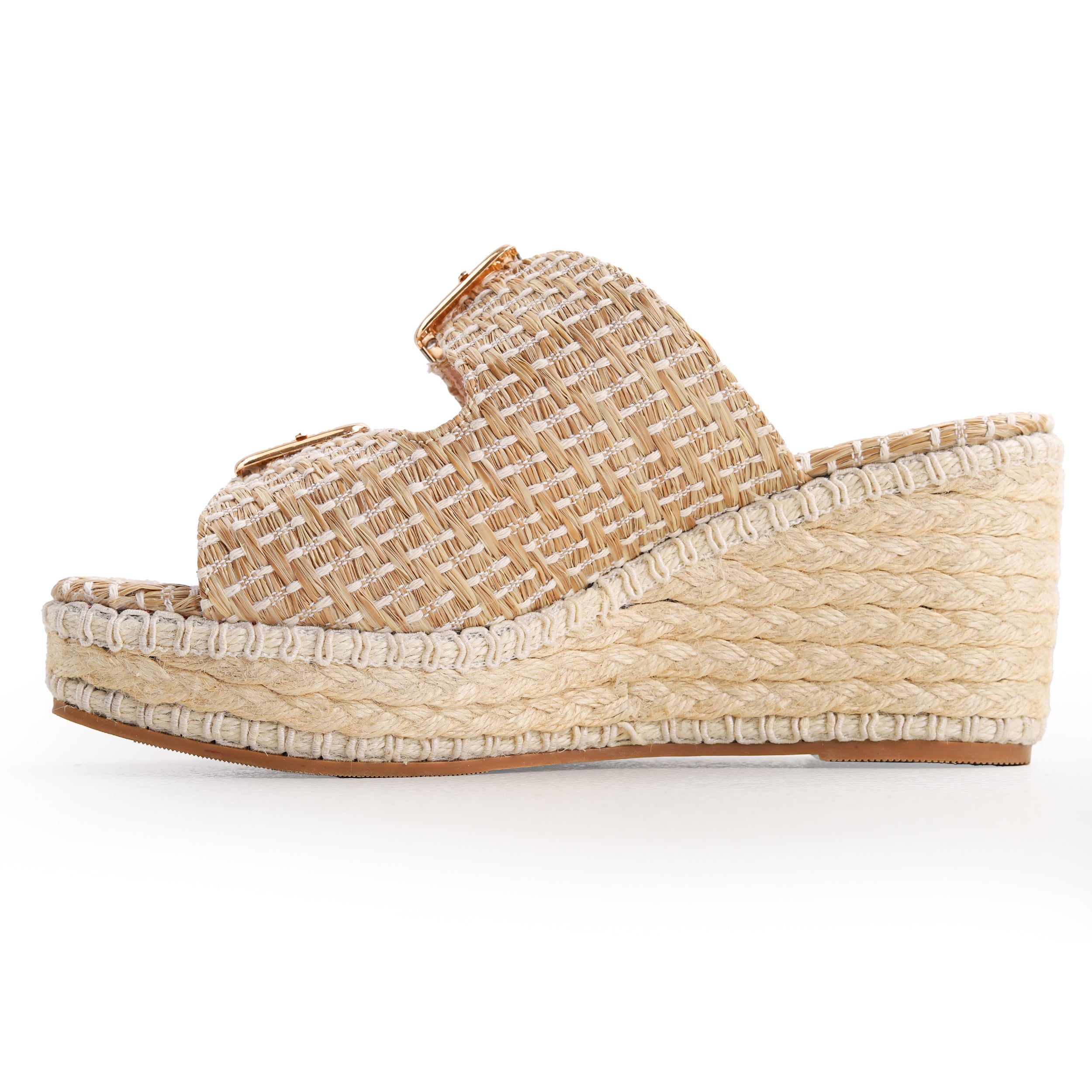 Crestina Raffia Heels Beige