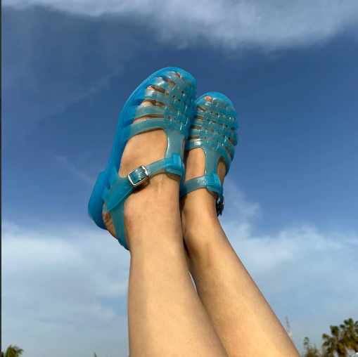 Jellies Jelly Flat Sandal For Girls Blue