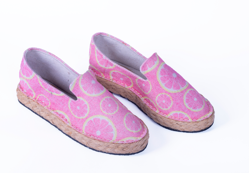 Raffia Shoes From Just Collection pink