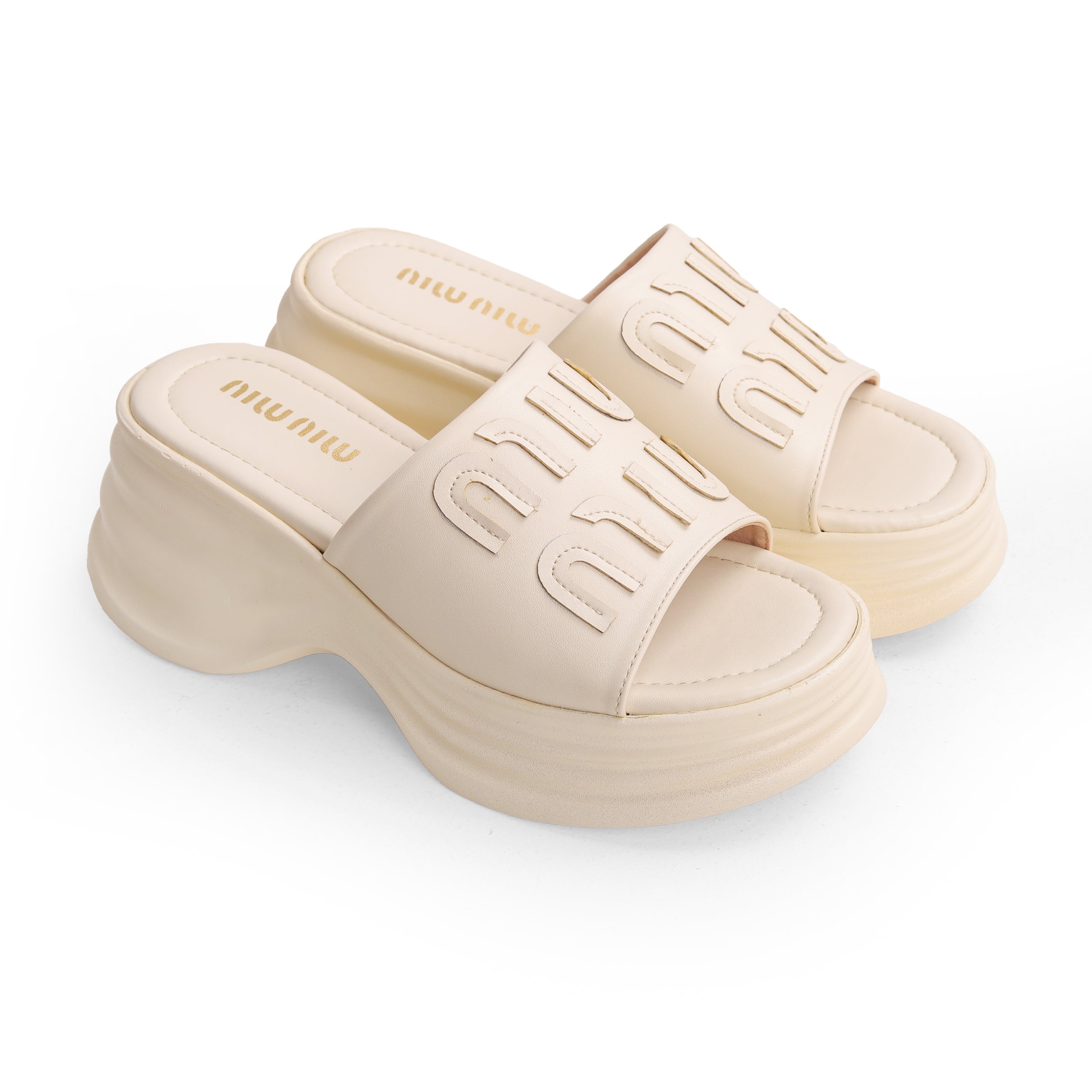 Crestina MIU MIU Slide in Beige