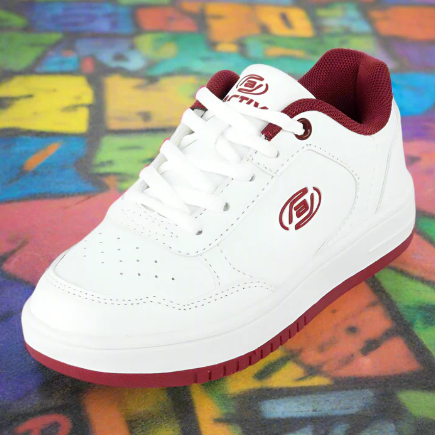 ACTIV LIFE STYEL SHOES - WHITE*BURGANDY