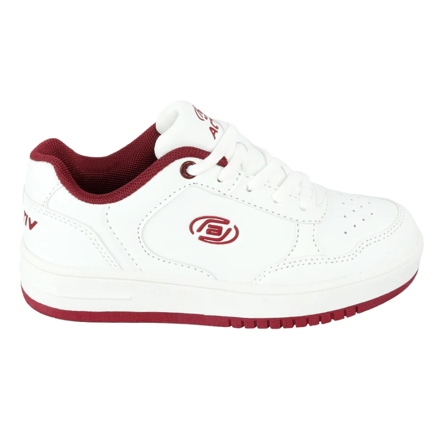 ACTIV LIFE STYEL SHOES - WHITE*BURGANDY