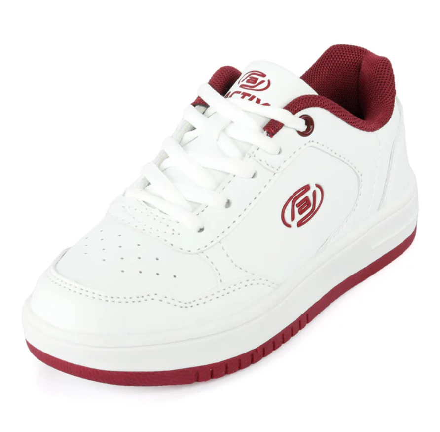 ACTIV LIFE STYEL SHOES - WHITE*BURGANDY