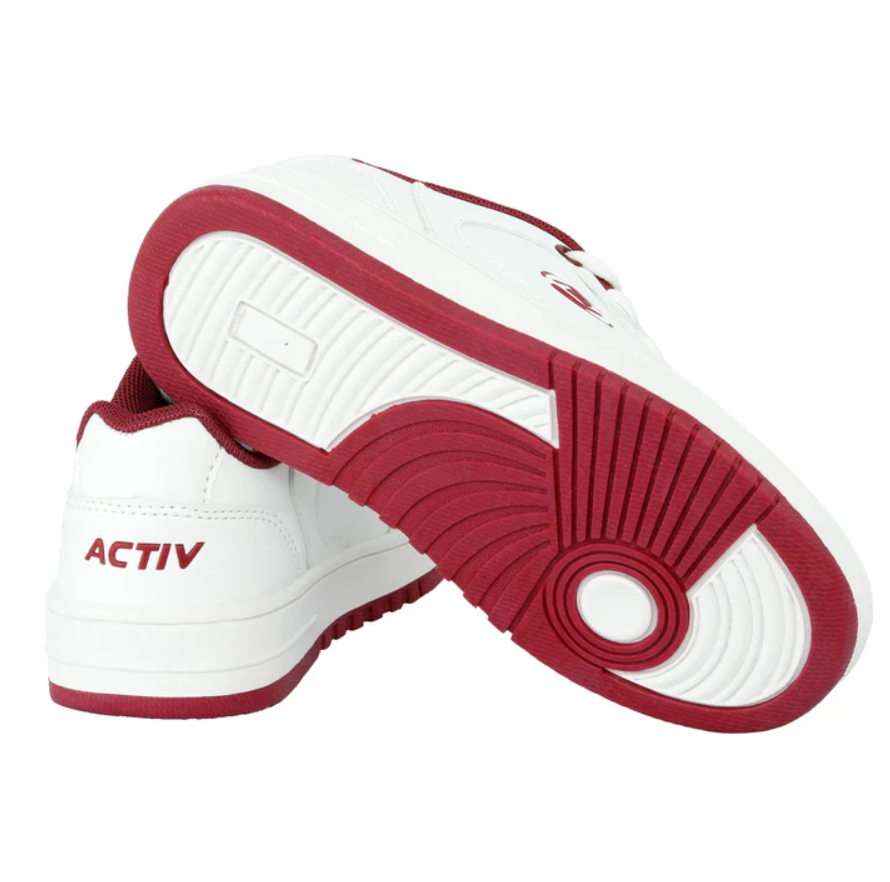 ACTIV LIFE STYEL SHOES - WHITE*BURGANDY