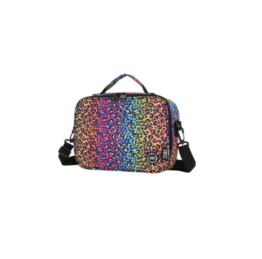Junior Student Backpack Rainbow Leopard Lunch Bag