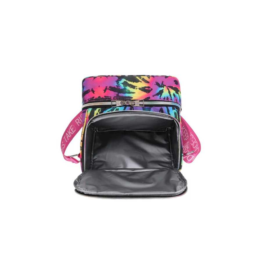 Neon Black Tie dye Pu High School Lunch Bag