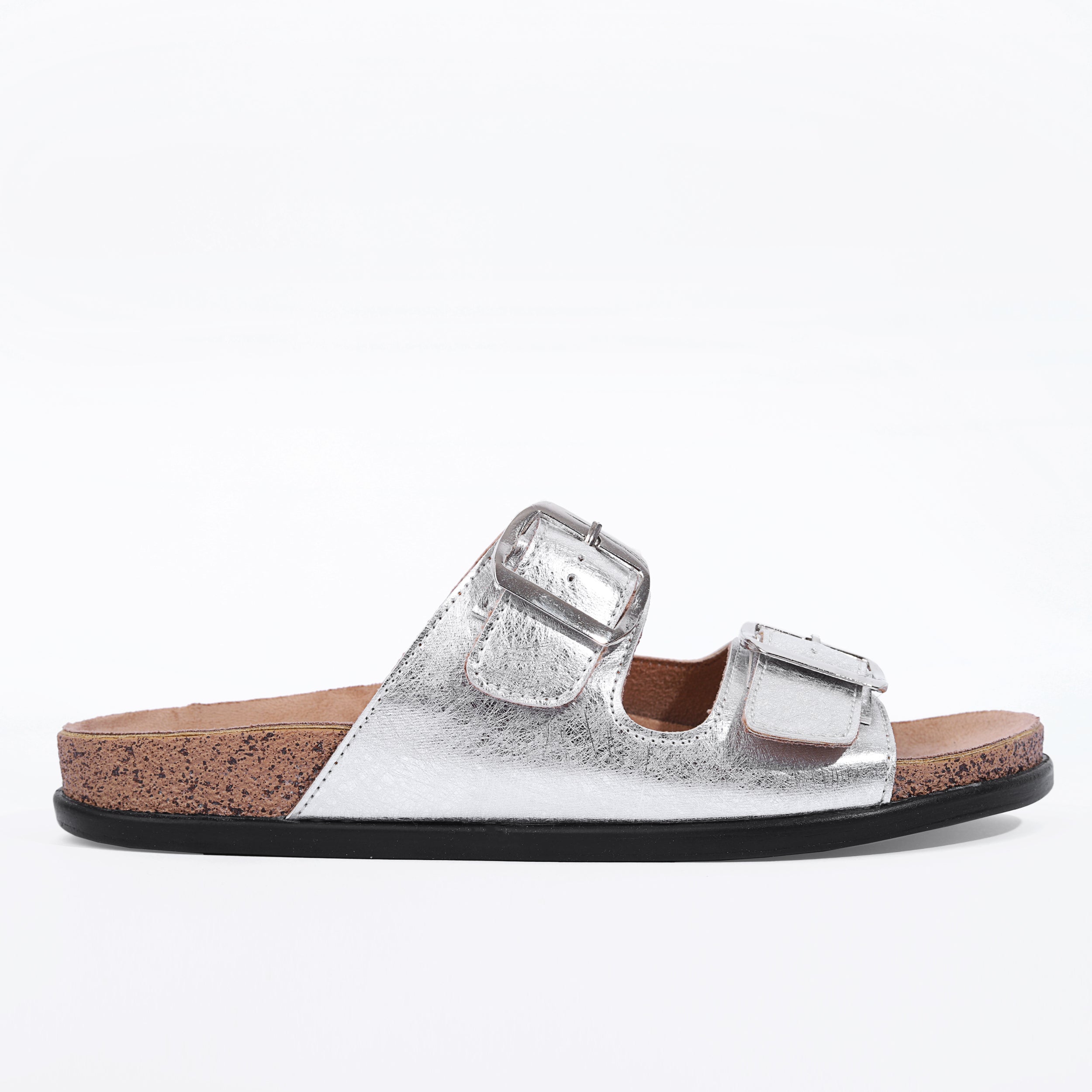 Lotfy Metallic 2-Strap Slides 36503