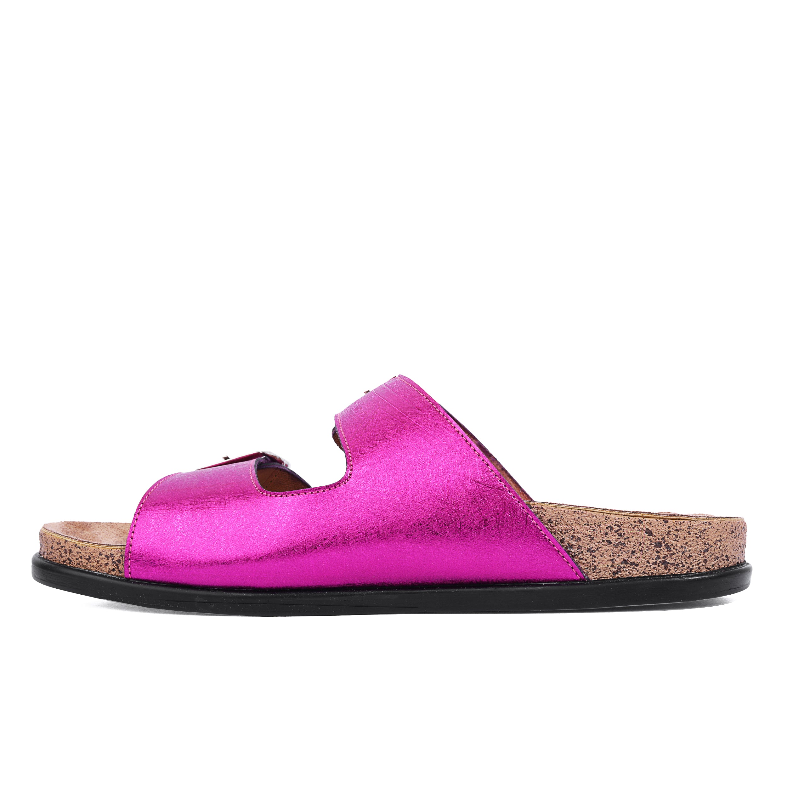 Lotfy Metallic 2-Strap Slides 36503