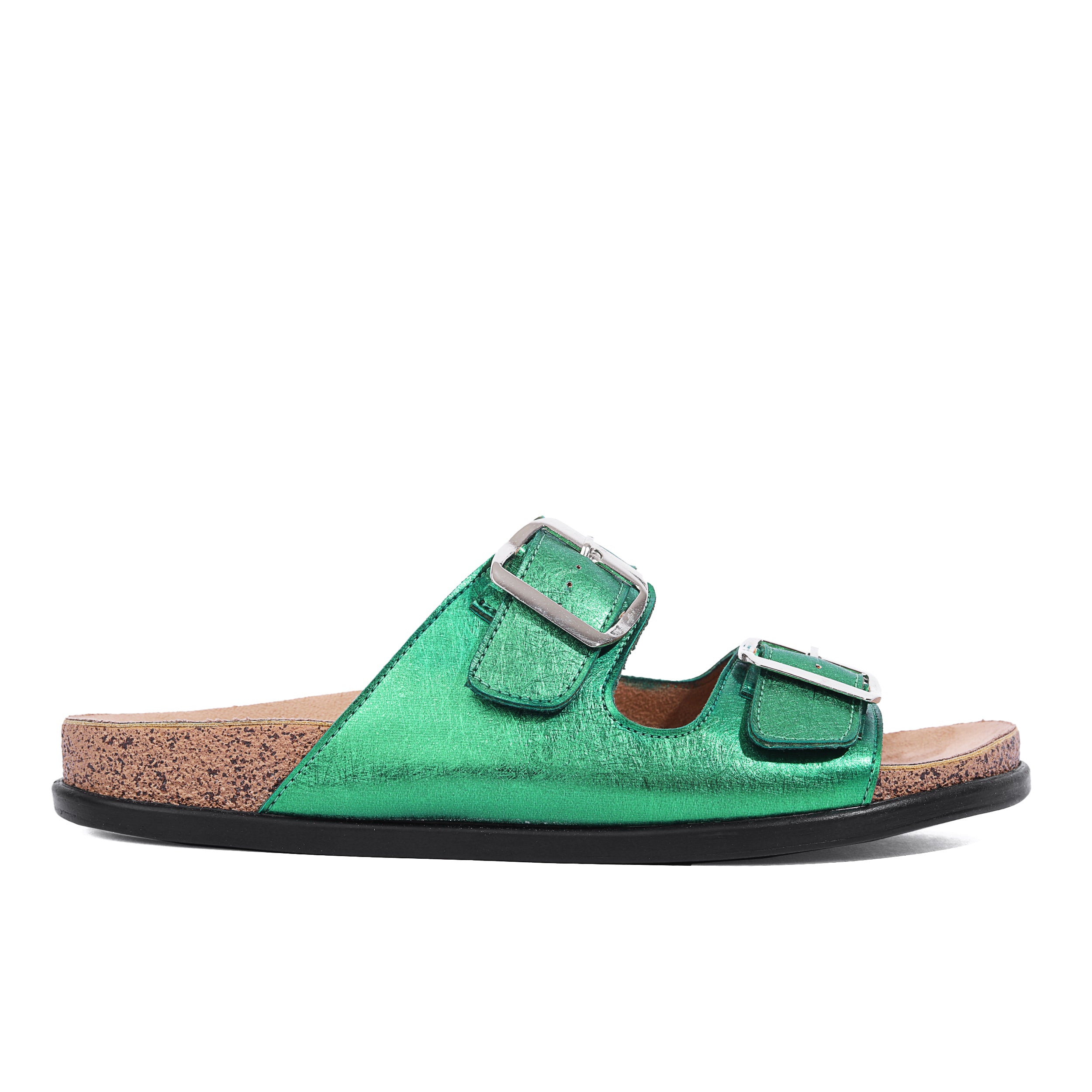 Lotfy Metallic 2-Strap Slides 36503