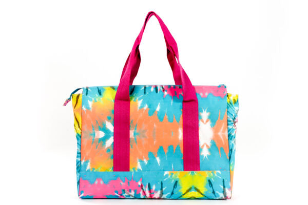 Summer Colors Tie Dye and Colorful Leopard women tote bag