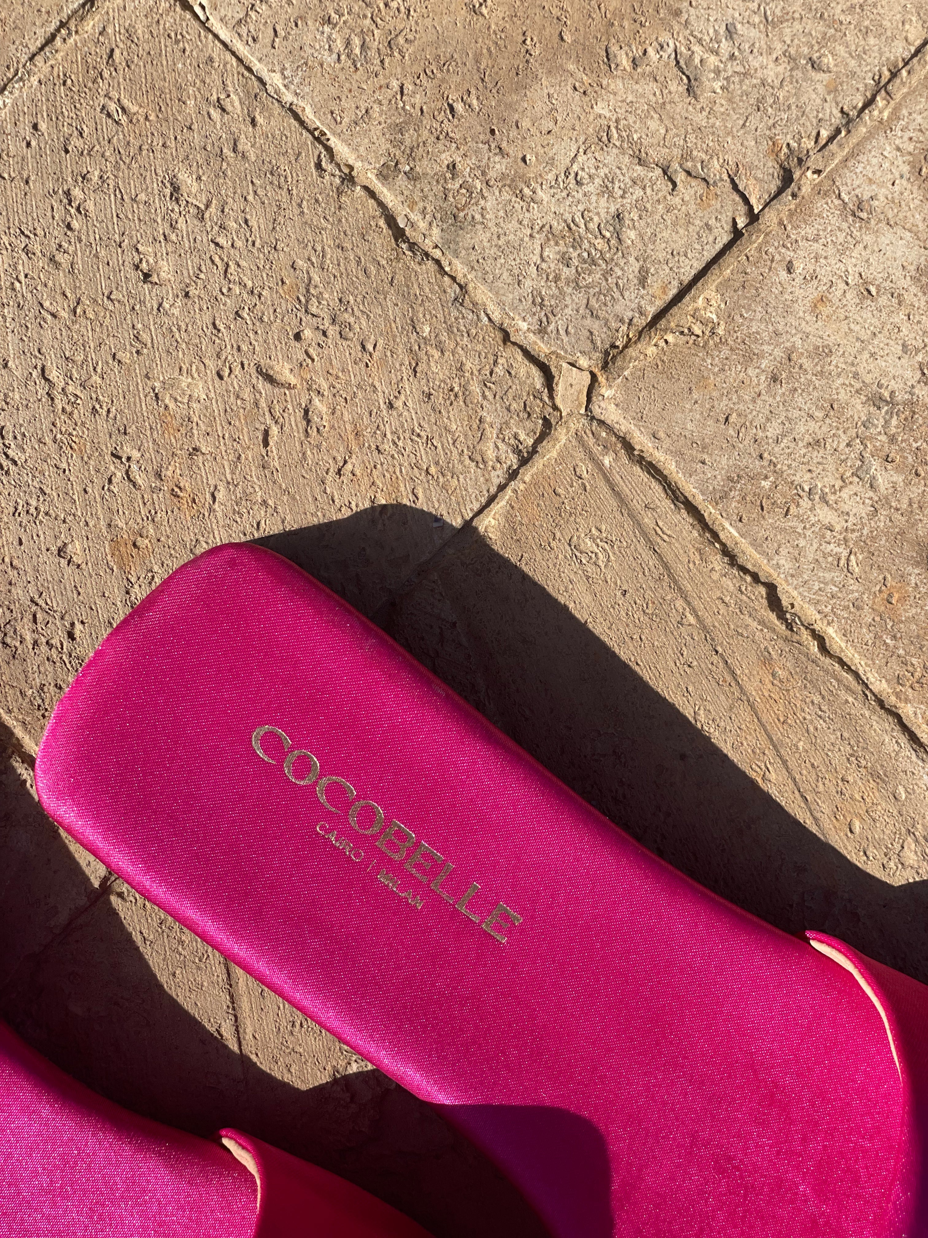 The Naomi in Hot Pink Satin - Slides