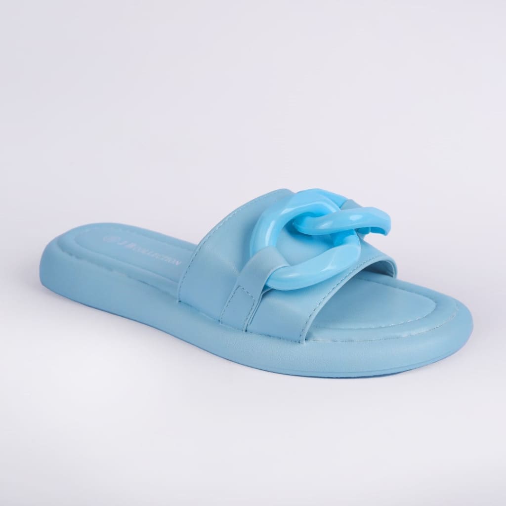 Baby Blue Chain Slides - JB Collection