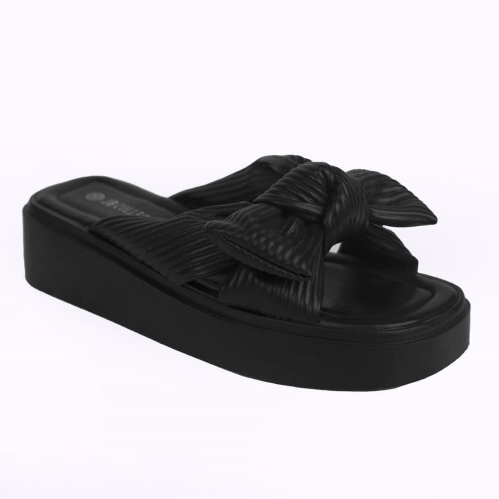 Black Bow Slides - JB Collection