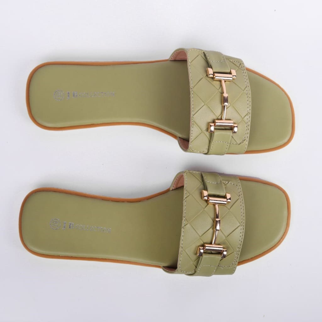 Leather Olive Slipper - JB Collection