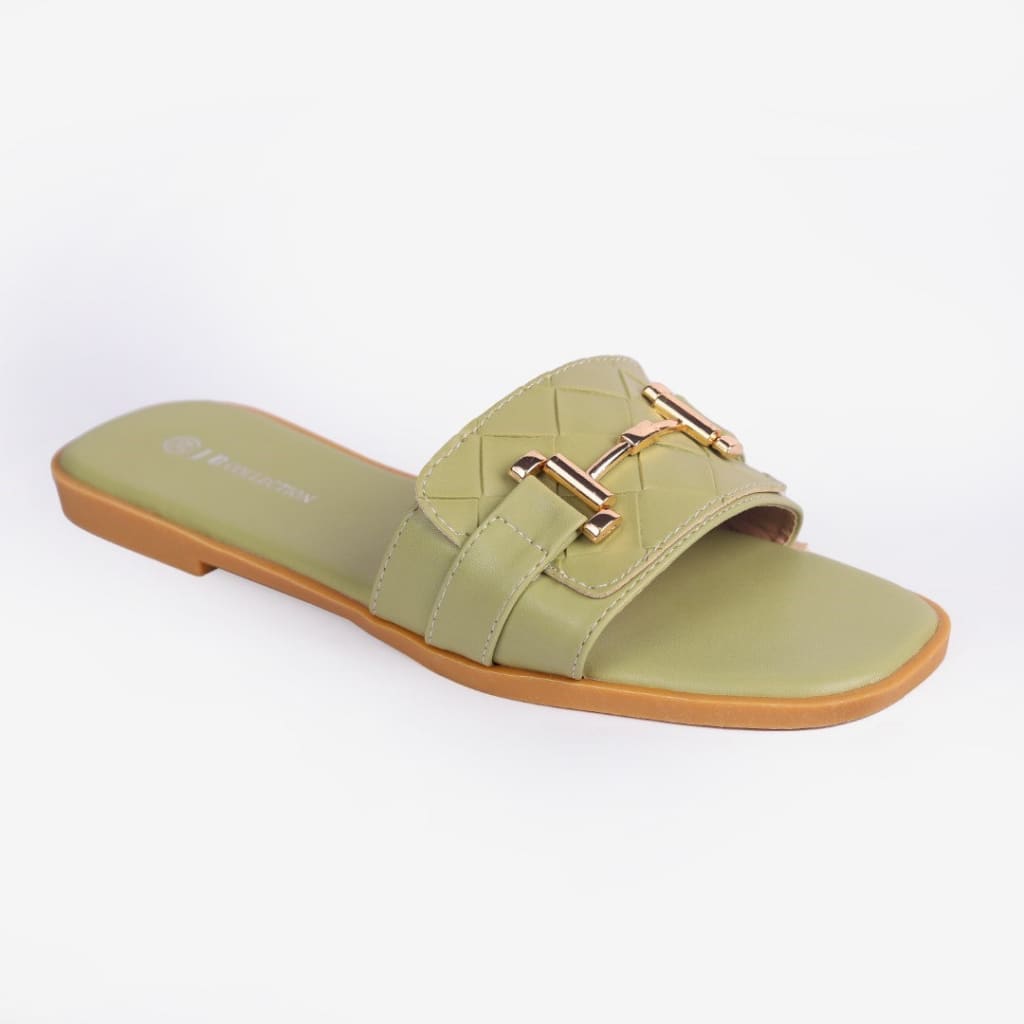 Leather Olive Slipper - JB Collection