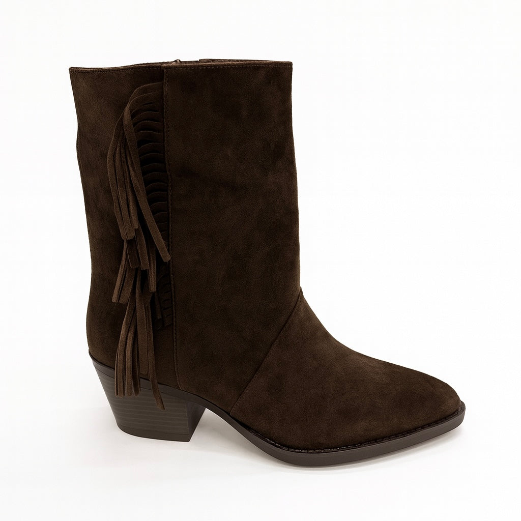 Suede Ankle Boot For Women P6 Brown