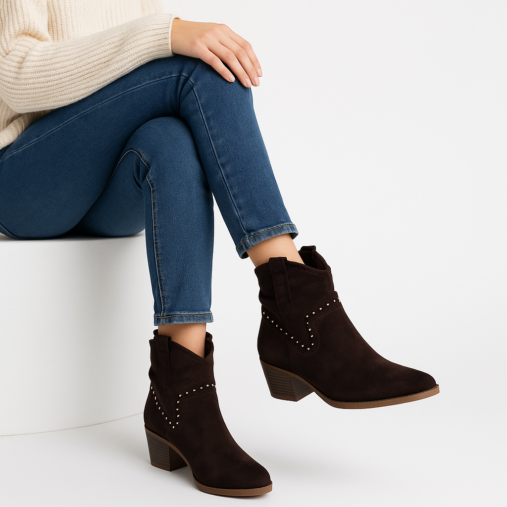 Suede Ankle Boot For Women P9 Brown