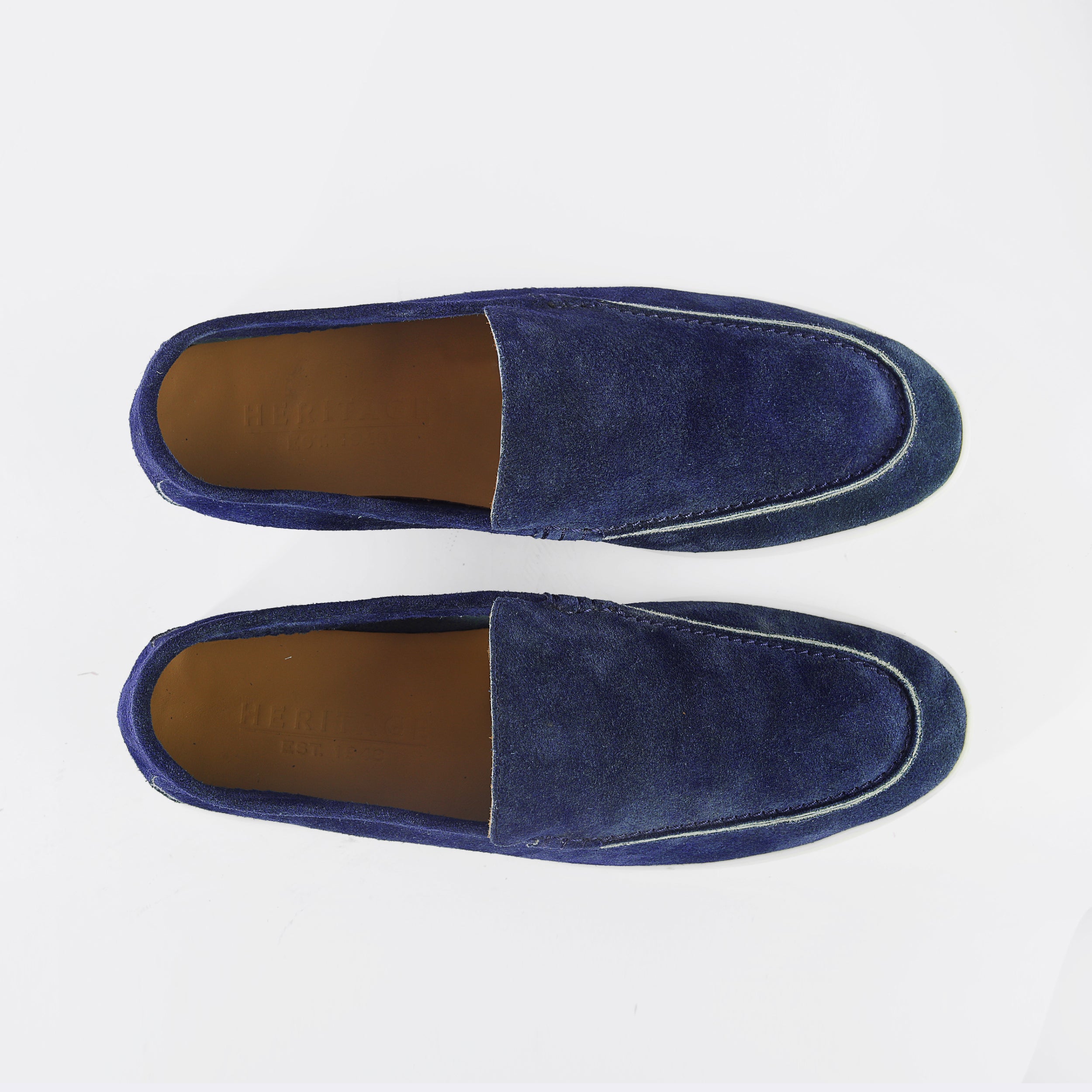 Heritage Suede Flat Loafers For Men Navy