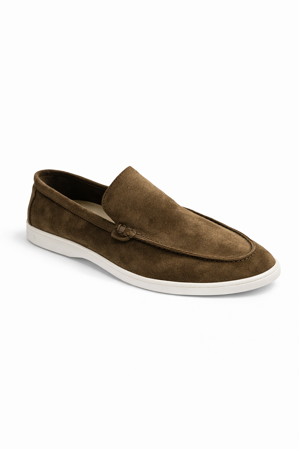 Heritage Brown Suede Flat Loafers For Men