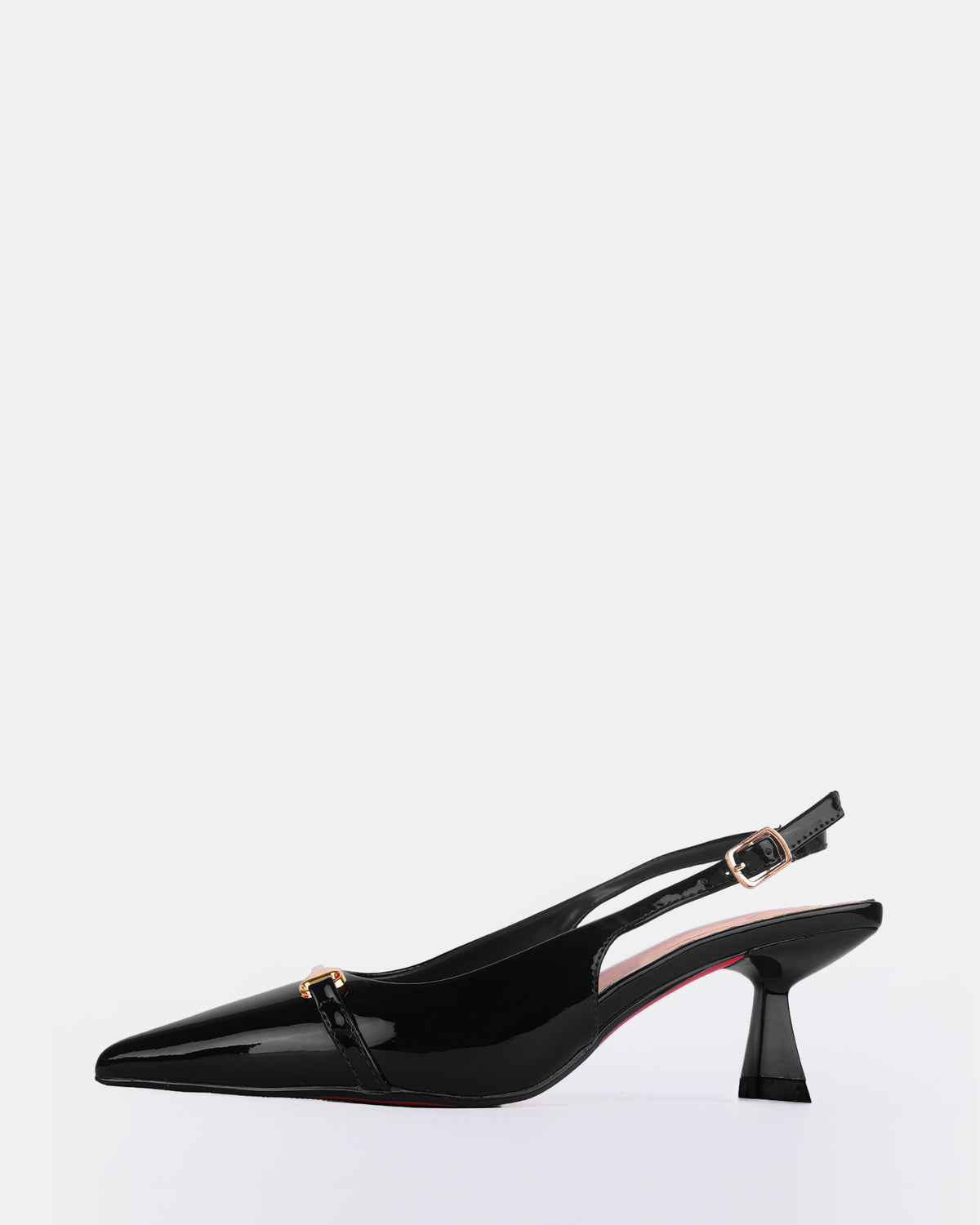 Women's Patent Buckle Slingback Heels