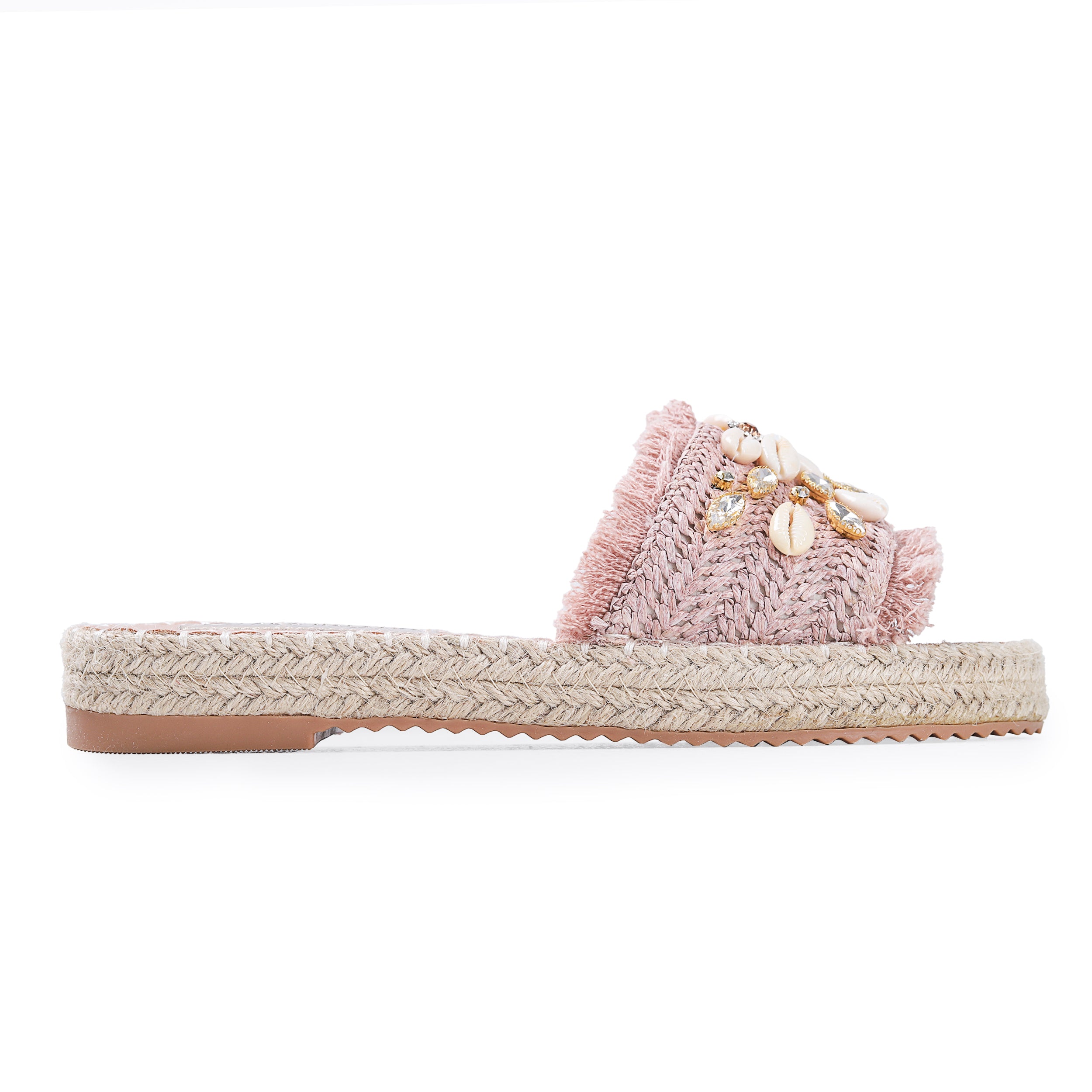 Colored Raffia Slipper For Women -119