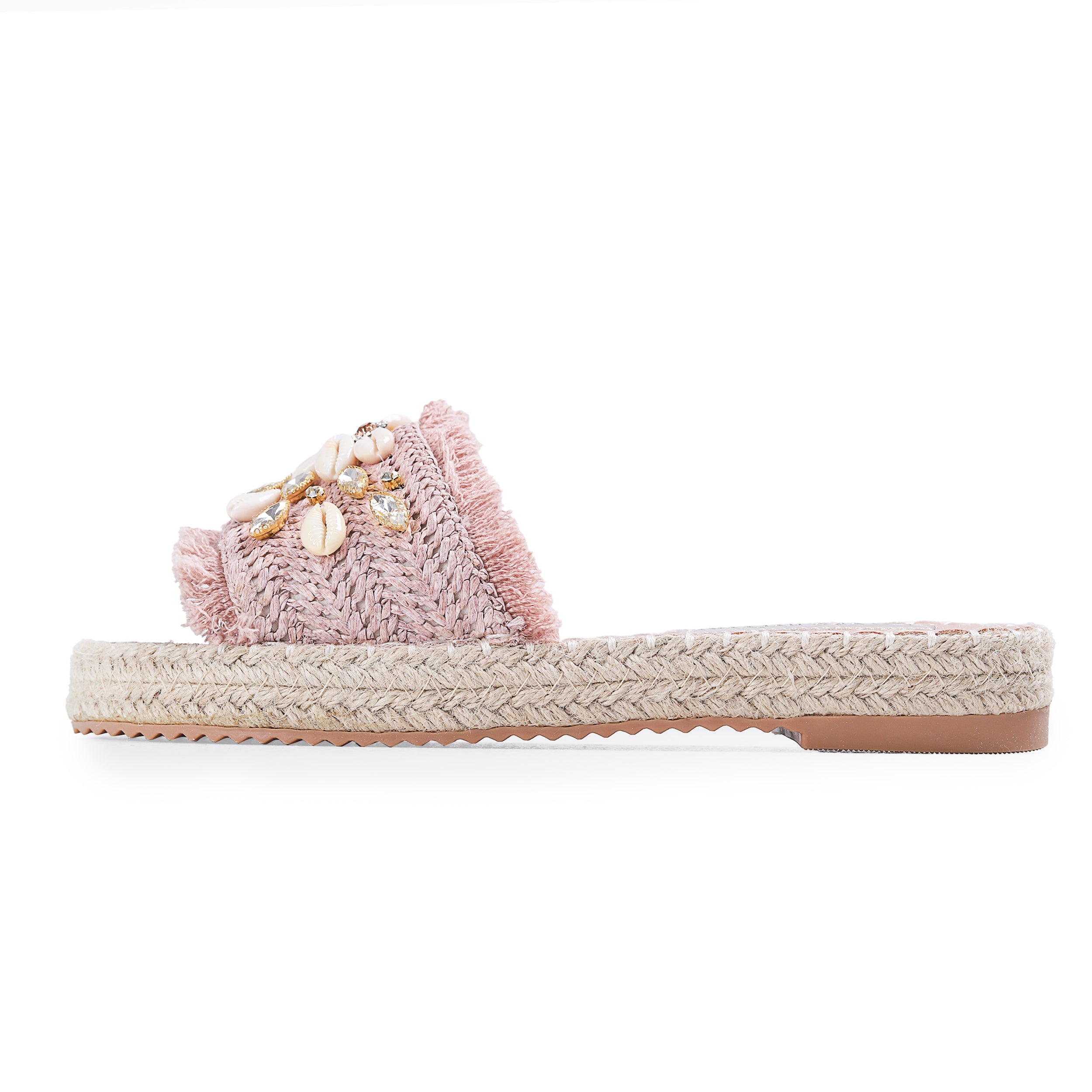 Colored Raffia Slipper For Women -119